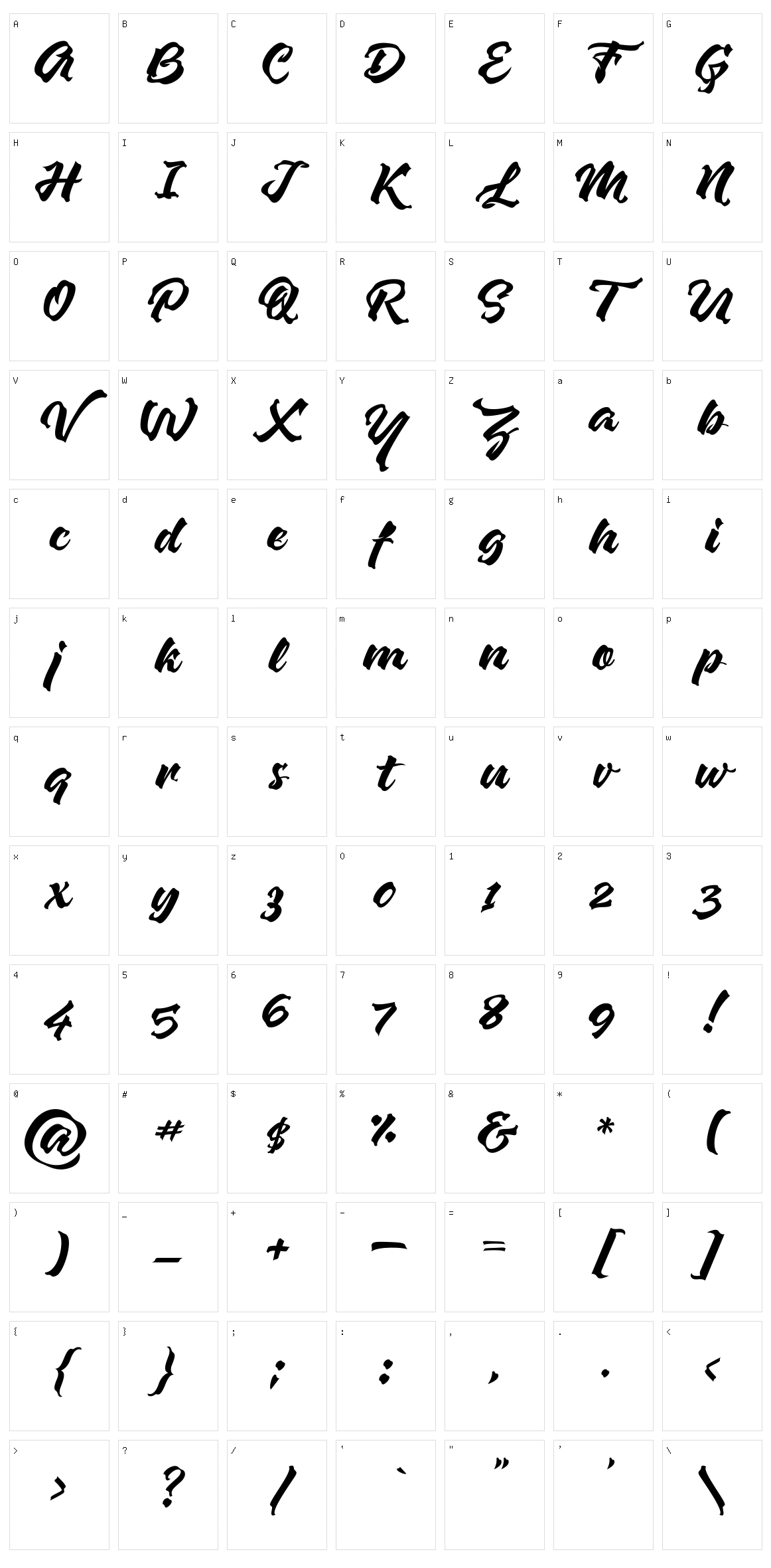 Zapan Character Set