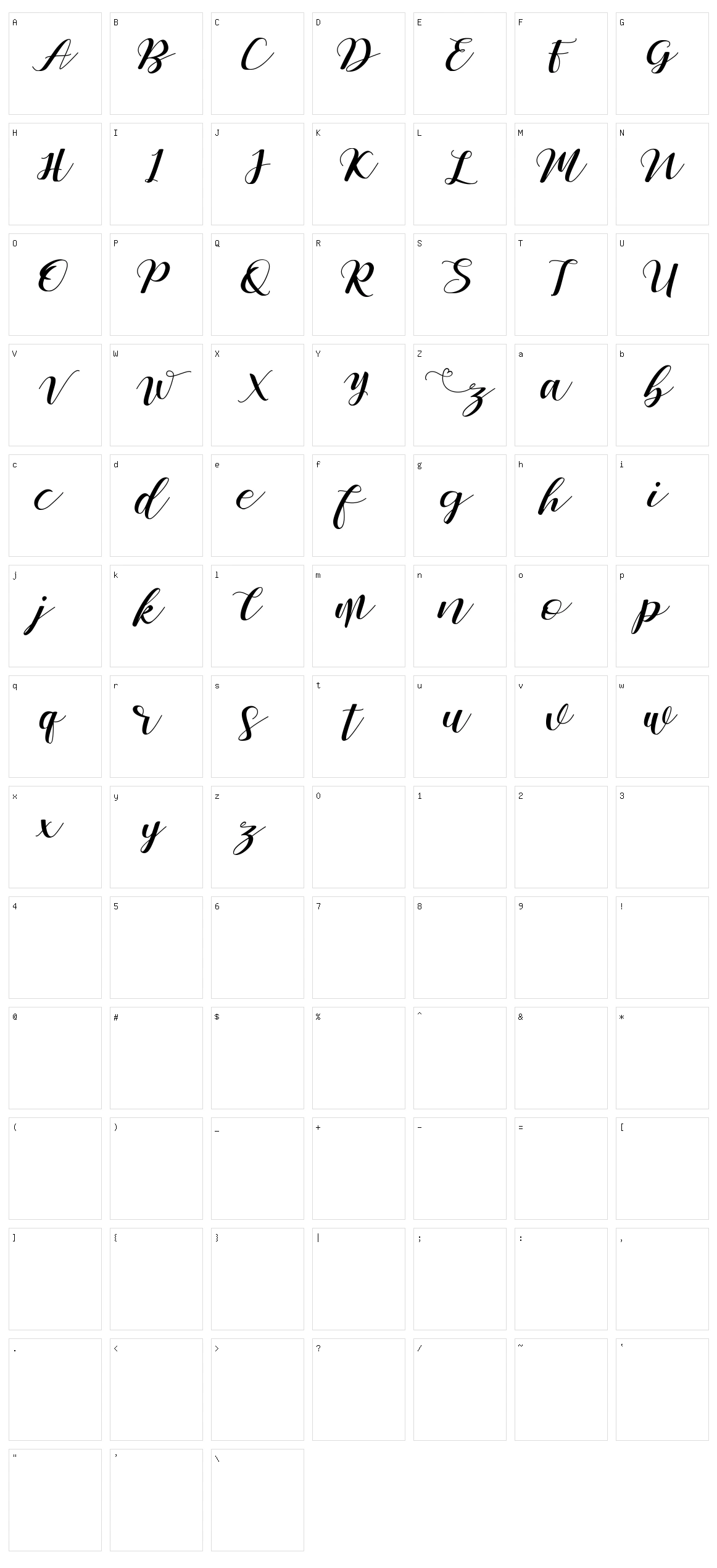 Zelifa Character Set