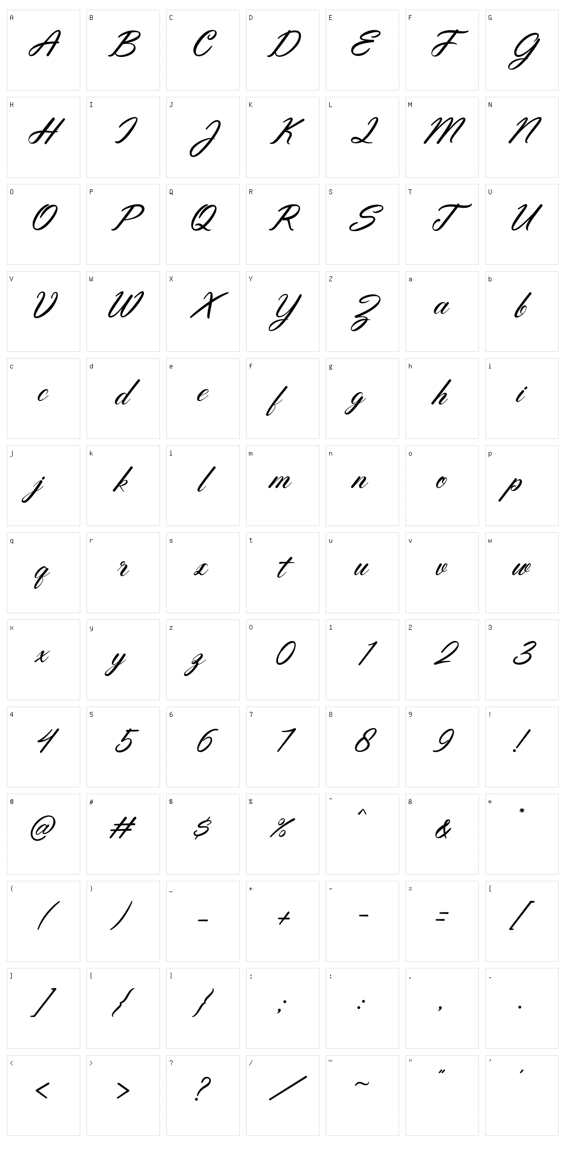 Zelladia Character Set
