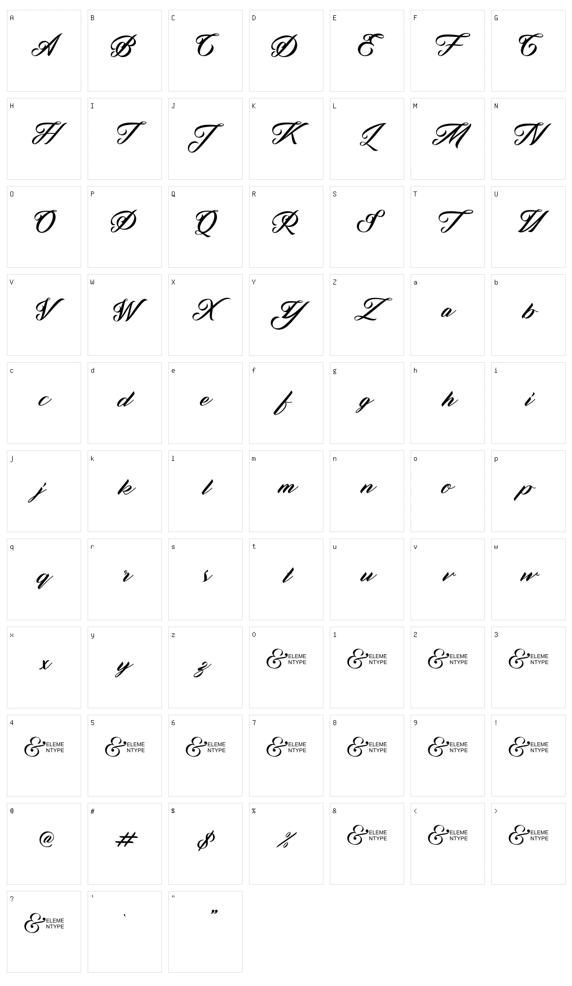 Zephan Character Set