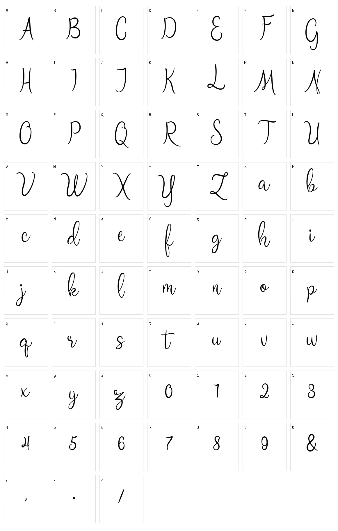 Zimphony Character Set