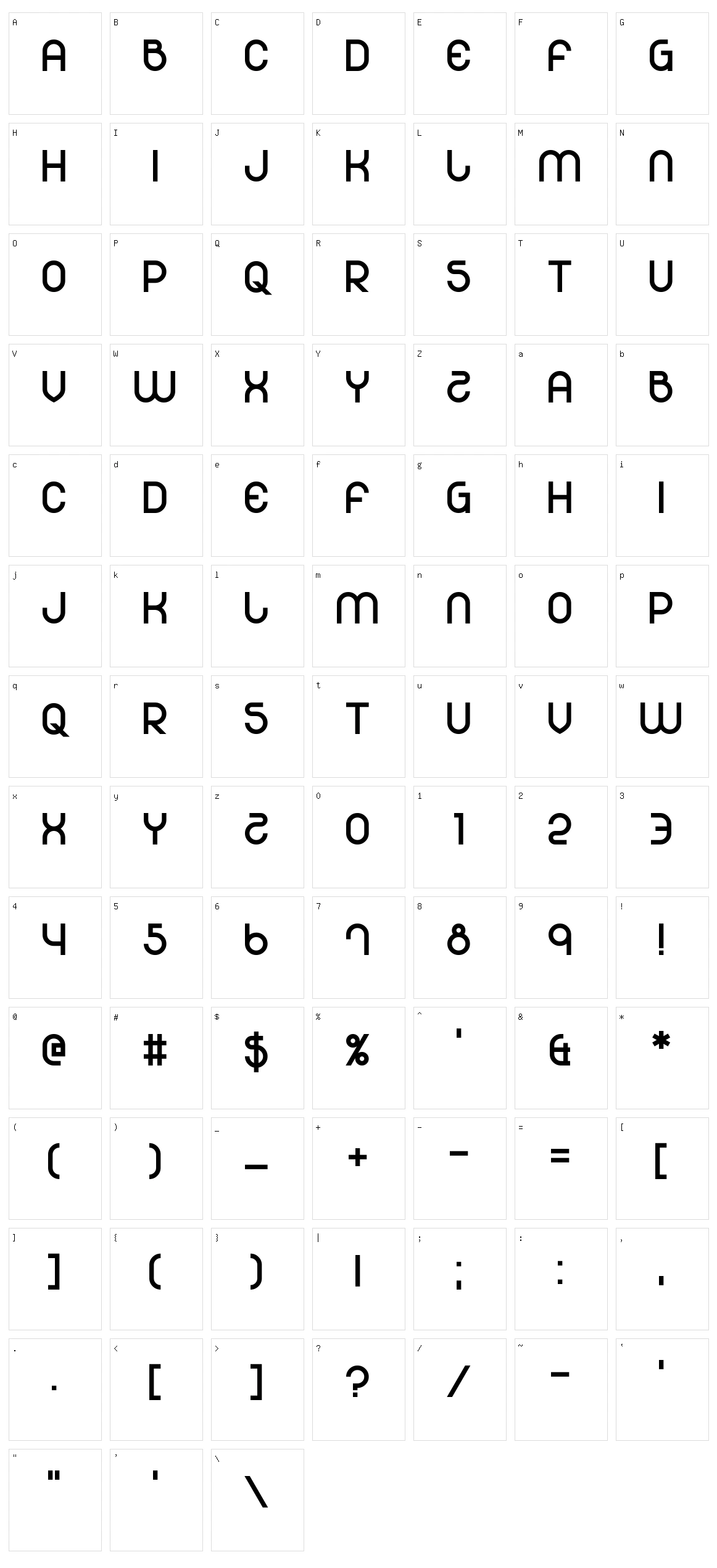 501 Character Set