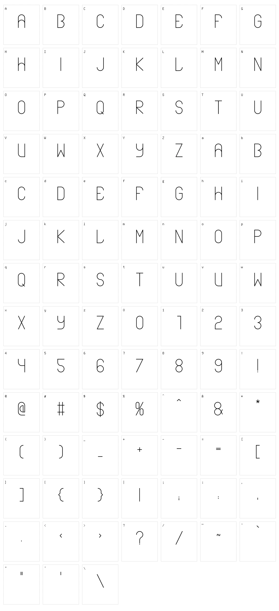 Ablax Character Set
