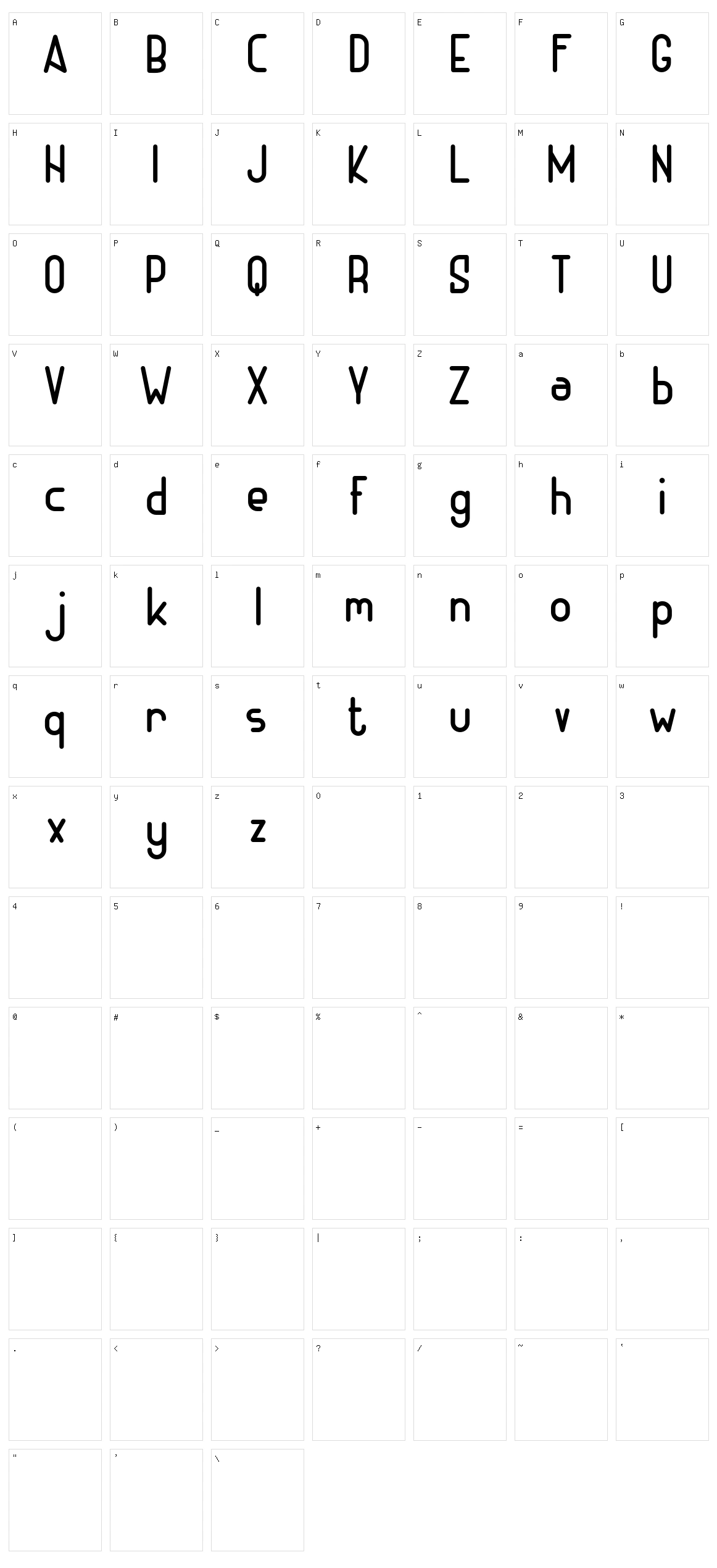 Adhe Sans Character Set