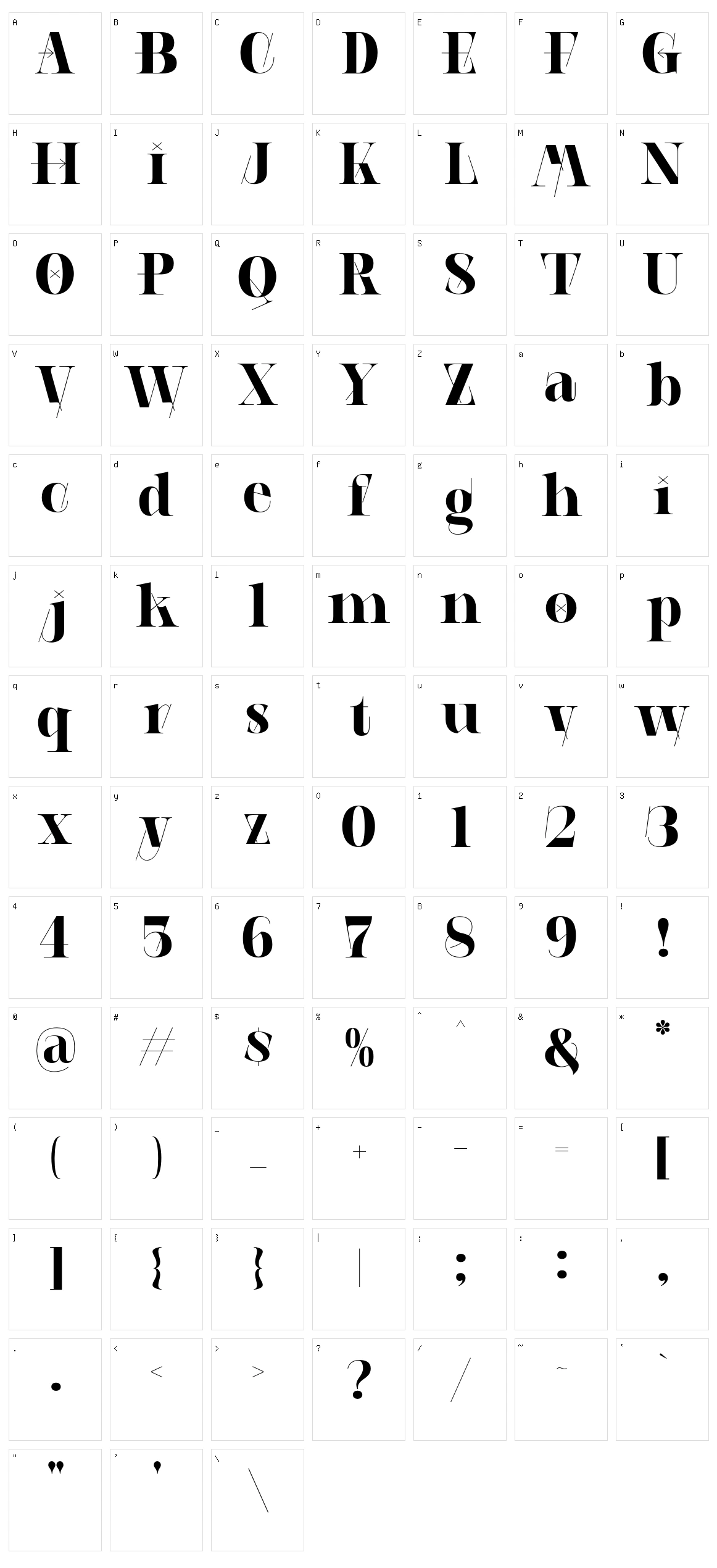 Aerobic Geometric Character Set