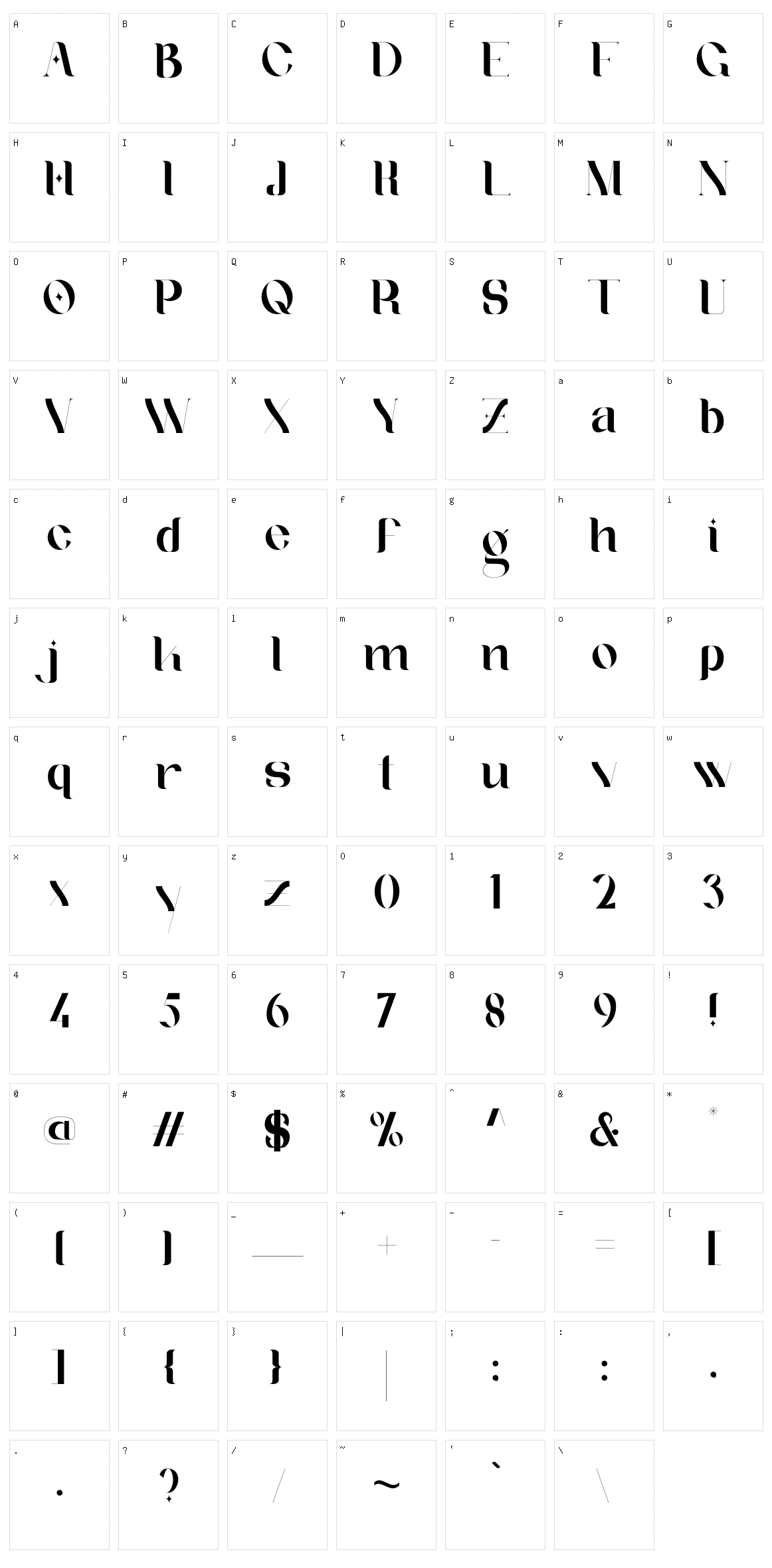 Afteris Moghu Character Set