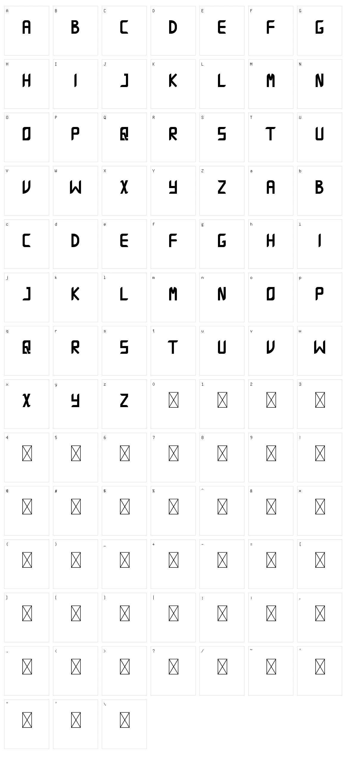 Agrandize Character Set