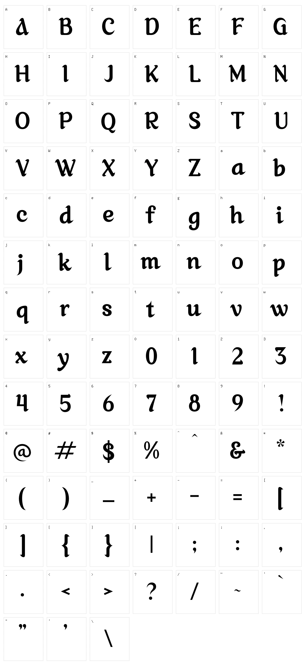 Akilvan Character Set
