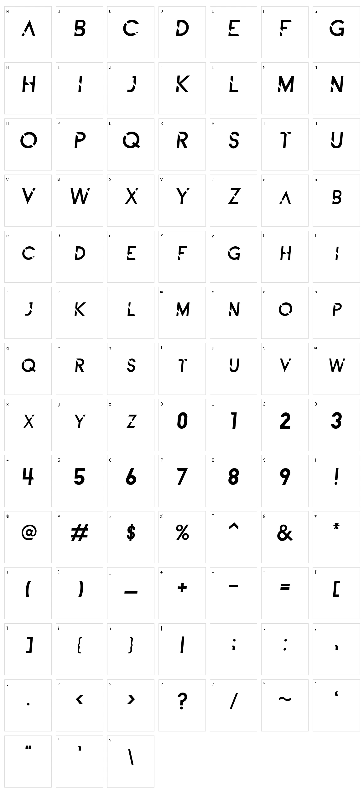 Aldith Character Set