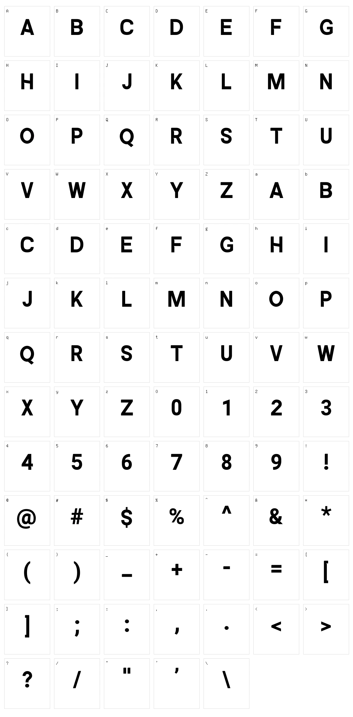 Aliseo Character Set