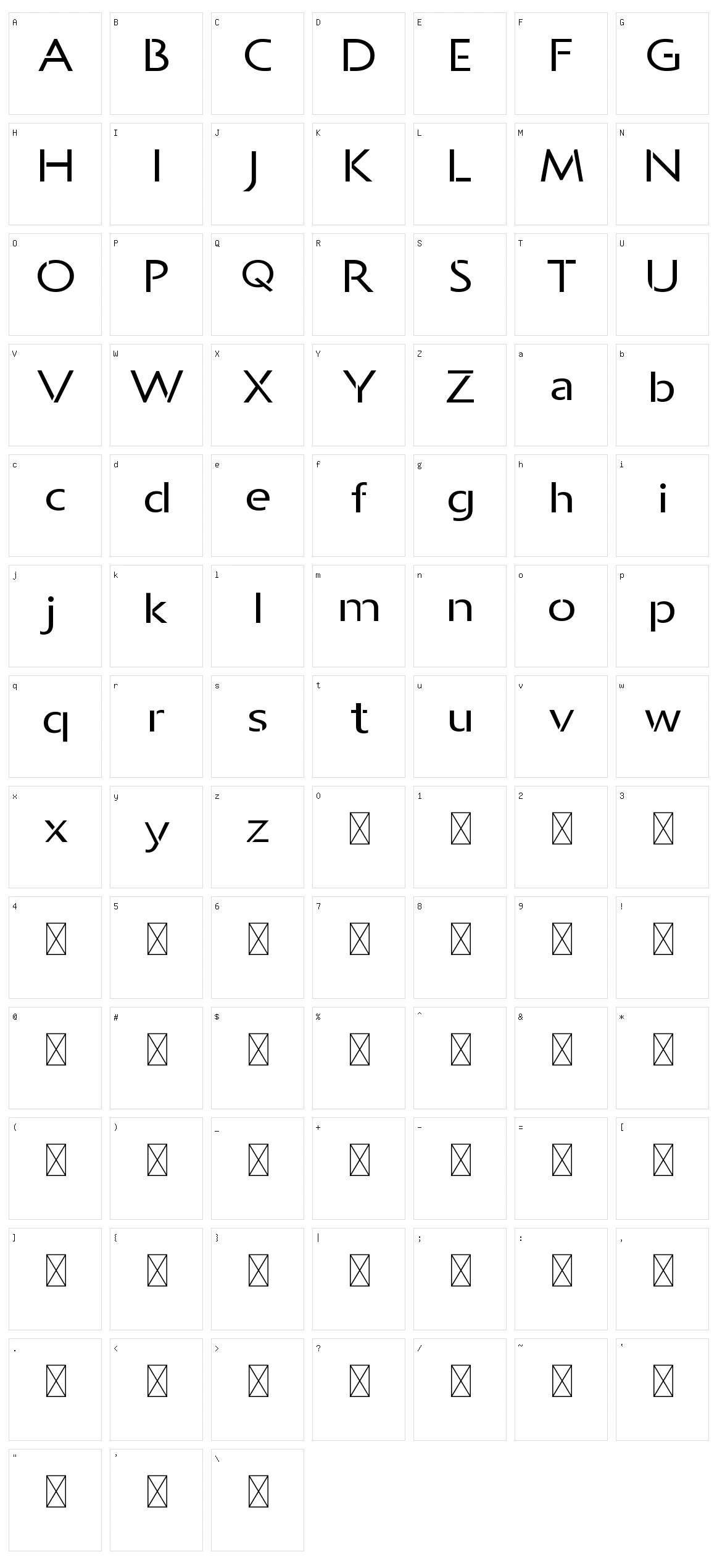 Allcan Character Set