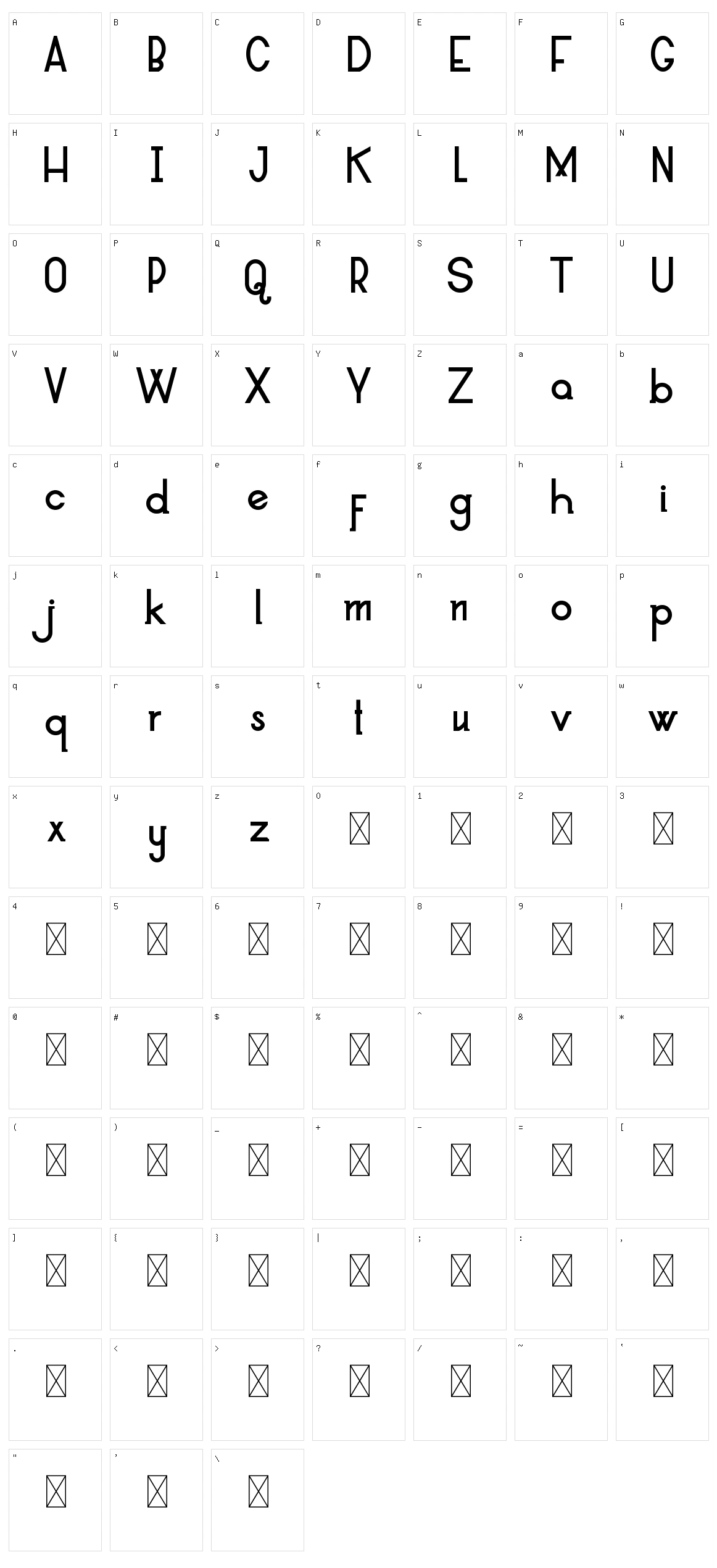Allorta Character Set