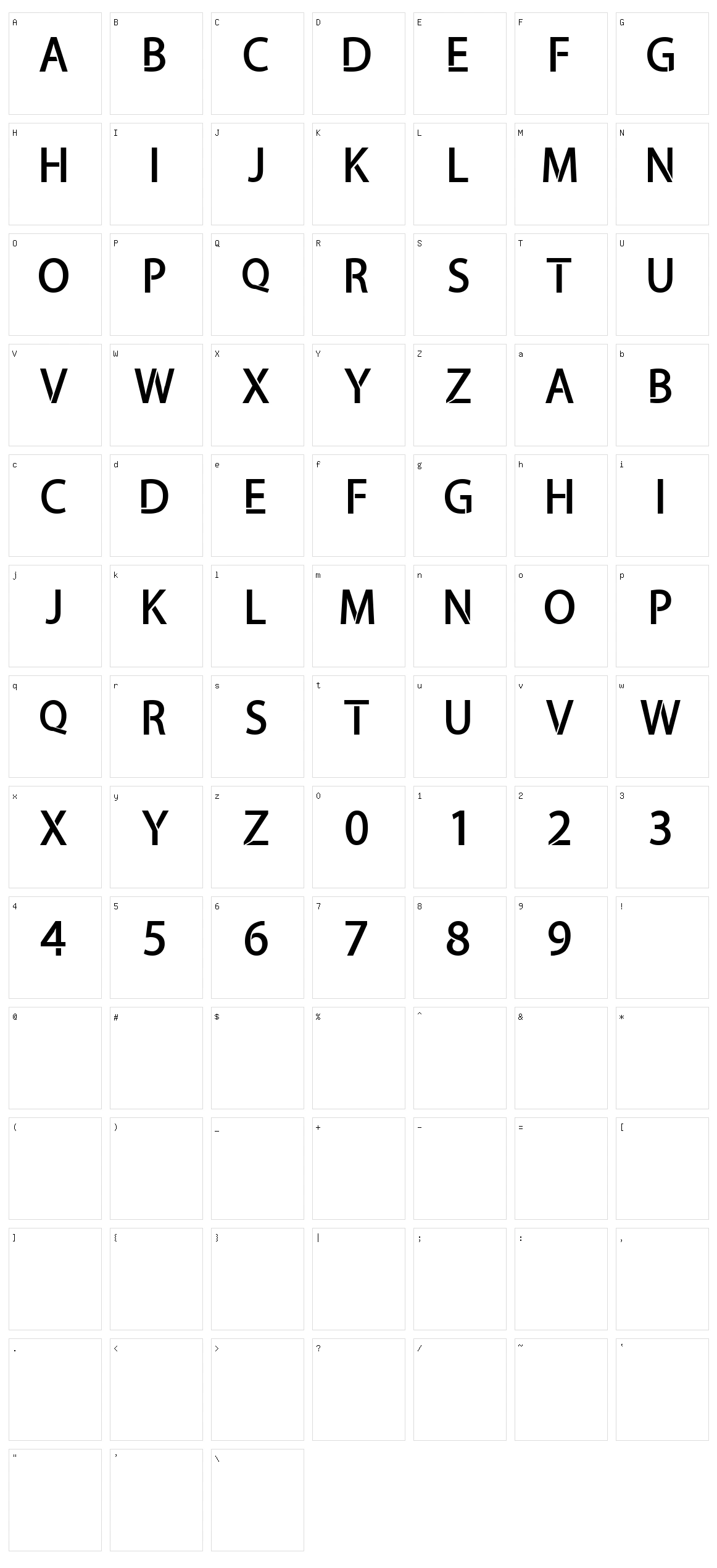 Amaliamutia Character Set