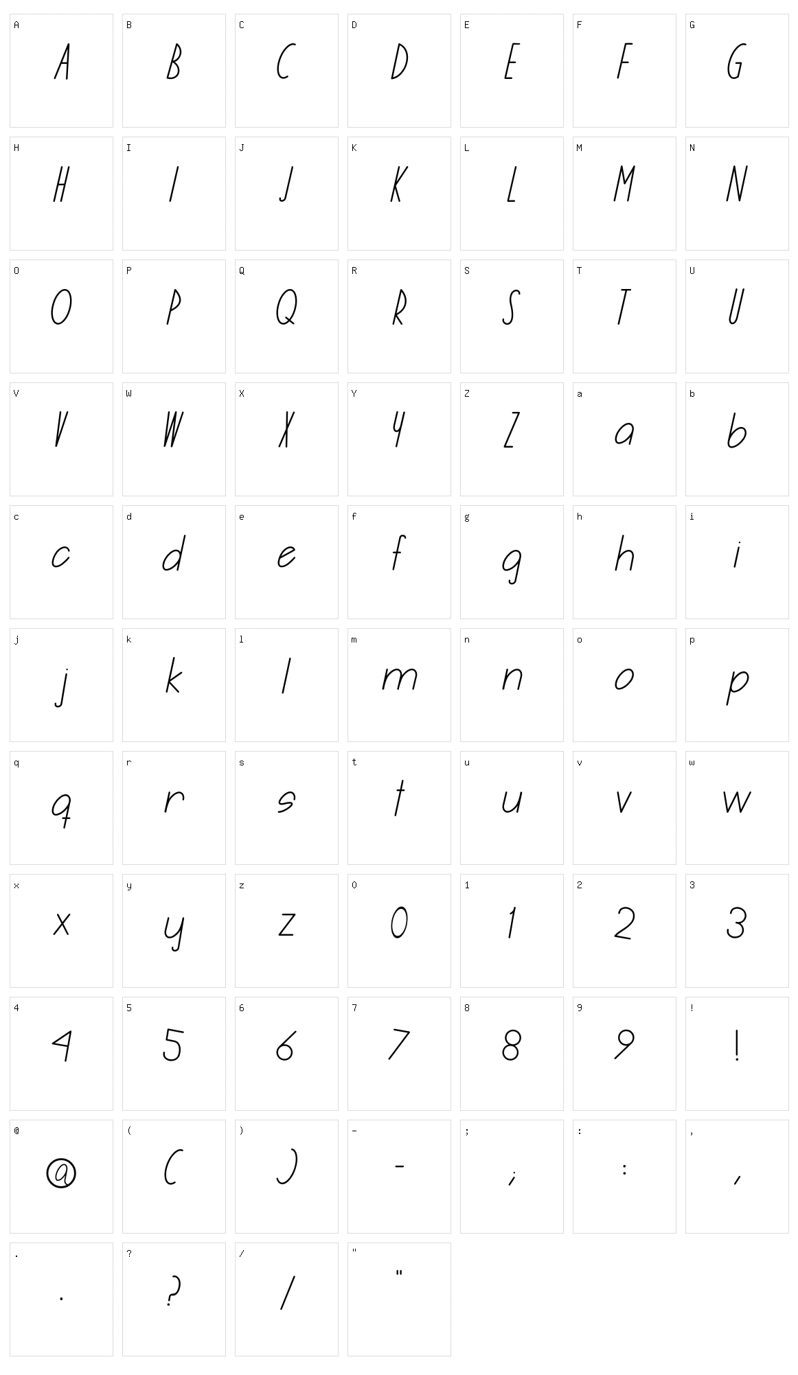 Amaral Character Set