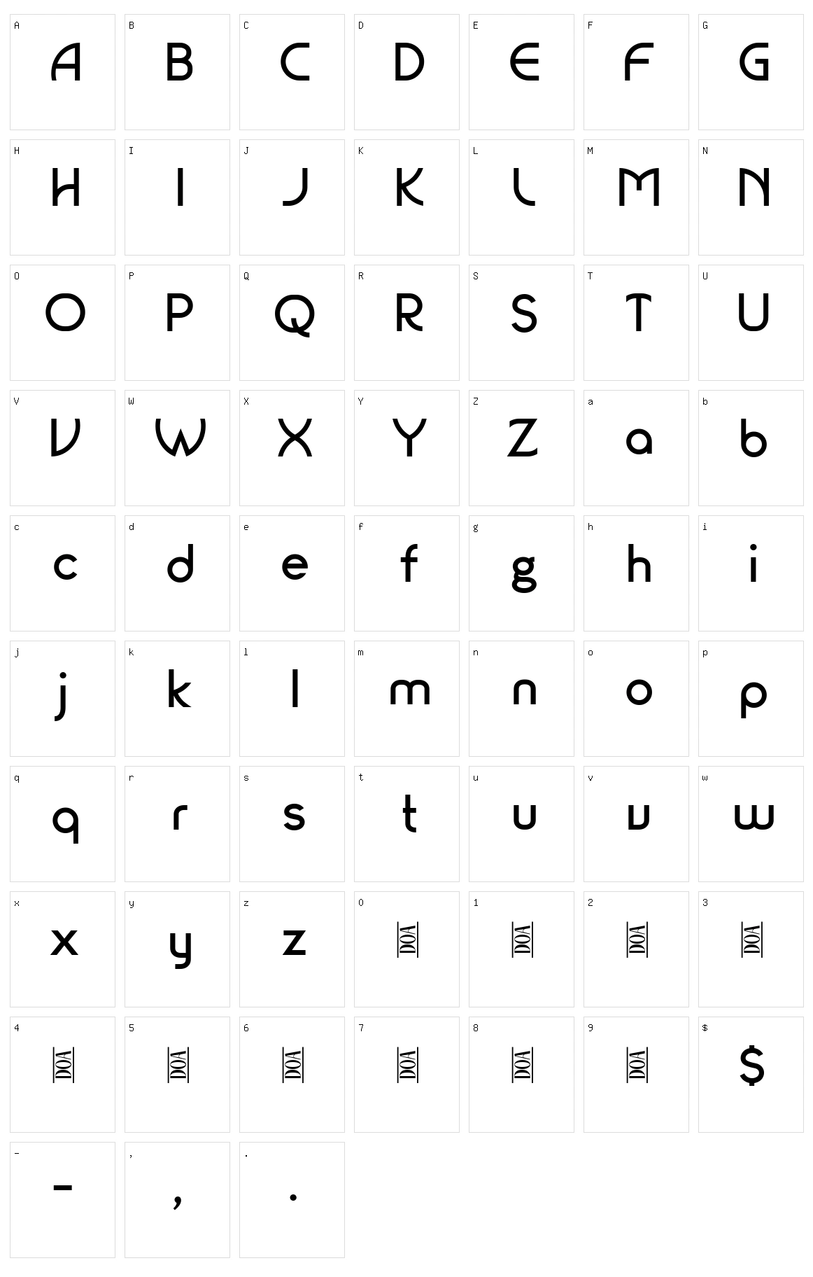 Amblas Character Set