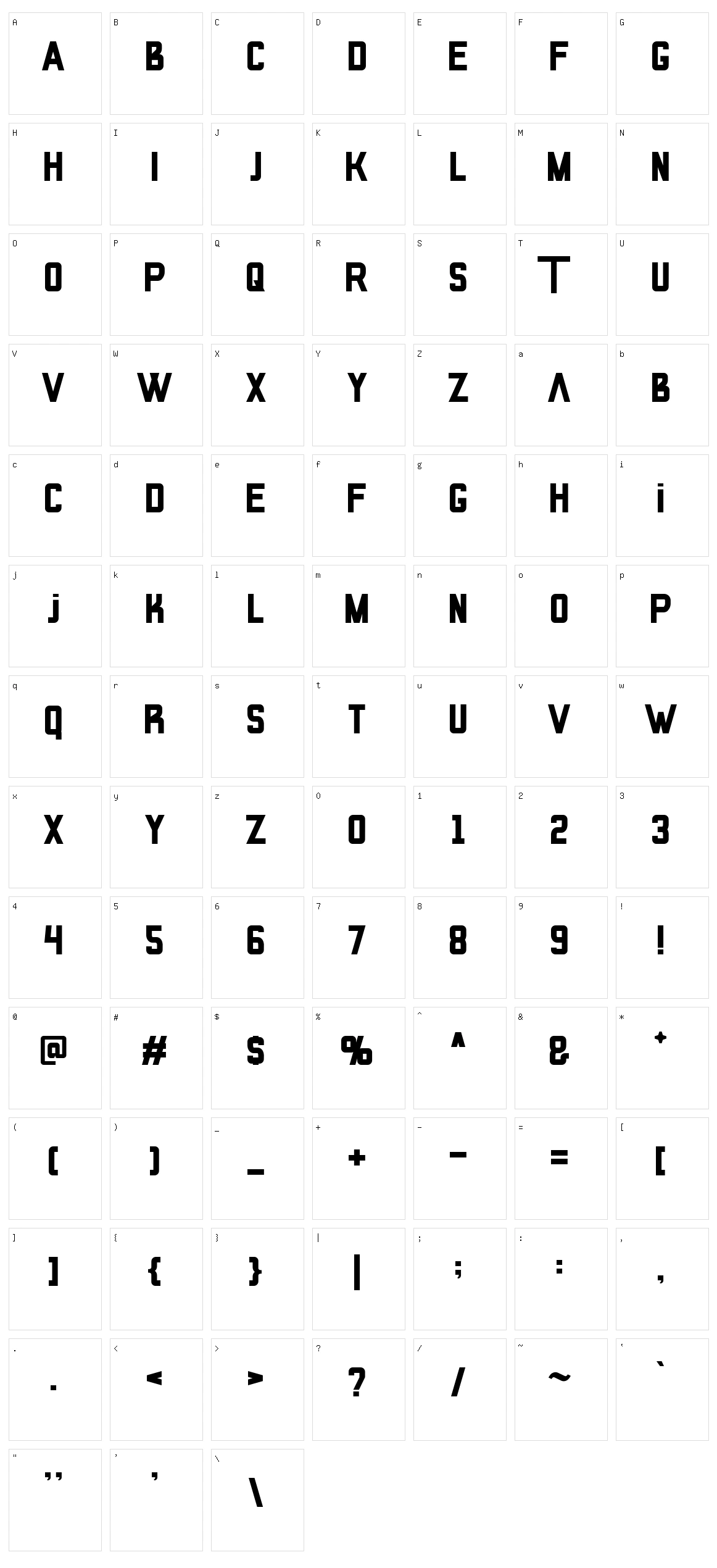 Amoux Character Set