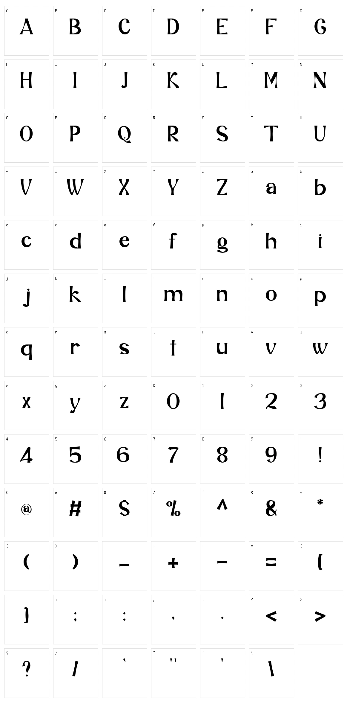 Anbigu Character Set