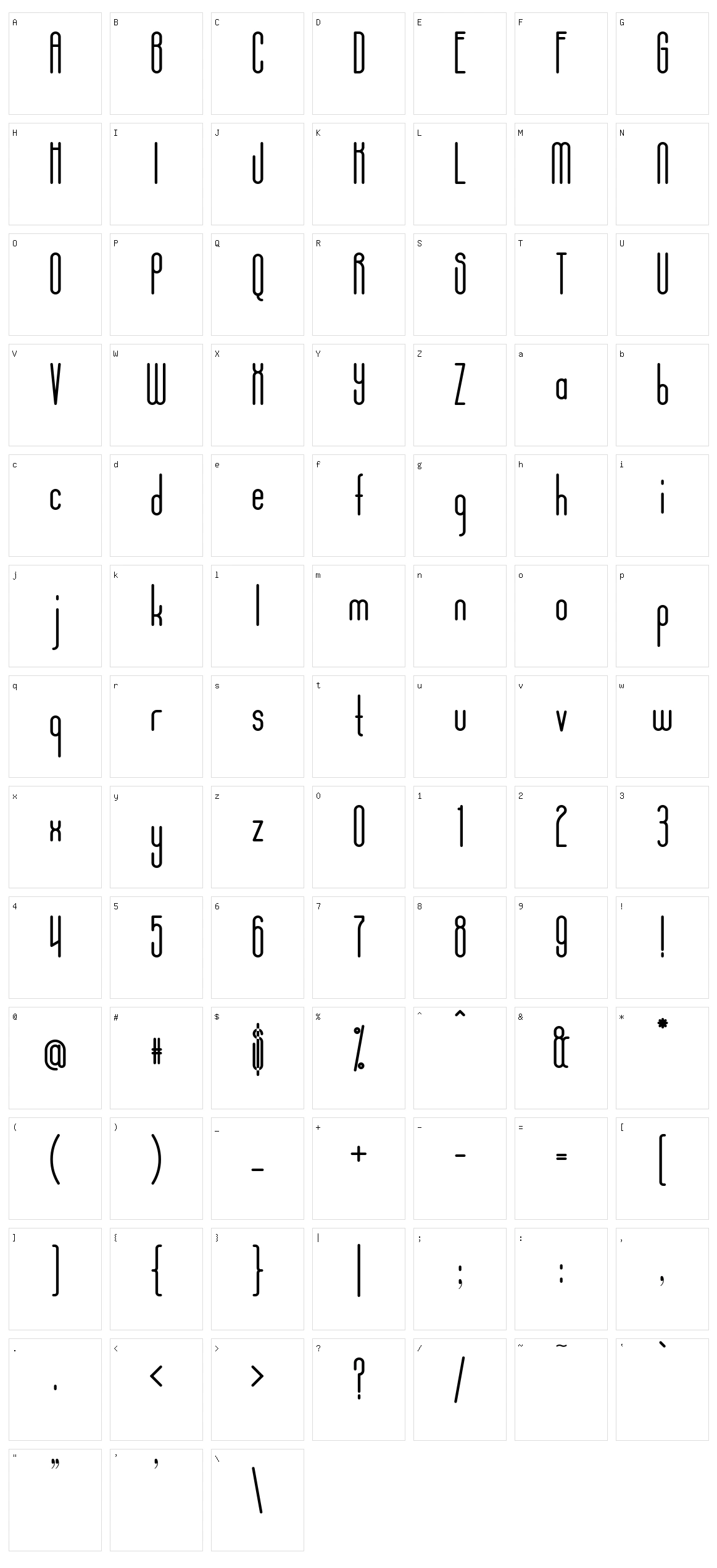Aposiopesis Condensed Character Set