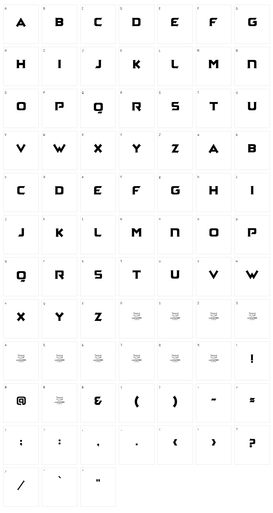 Archena Character Set