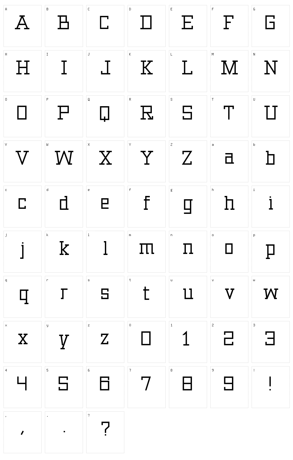 Archibald Character Set