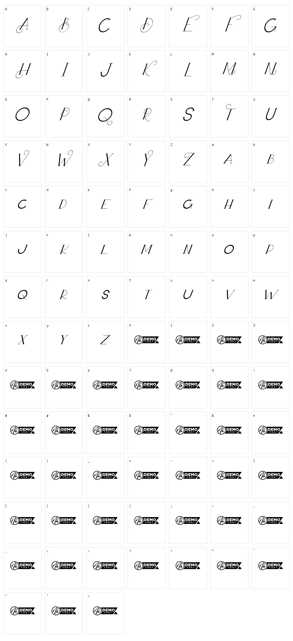 Arkadelphia Character Set