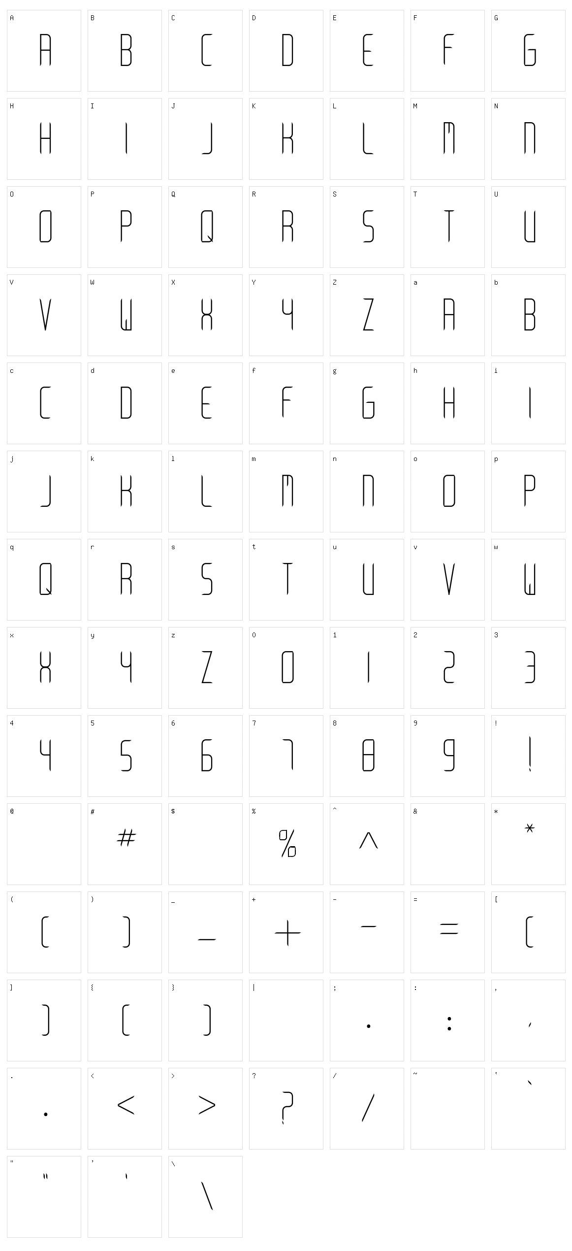 Arkadia Character Set
