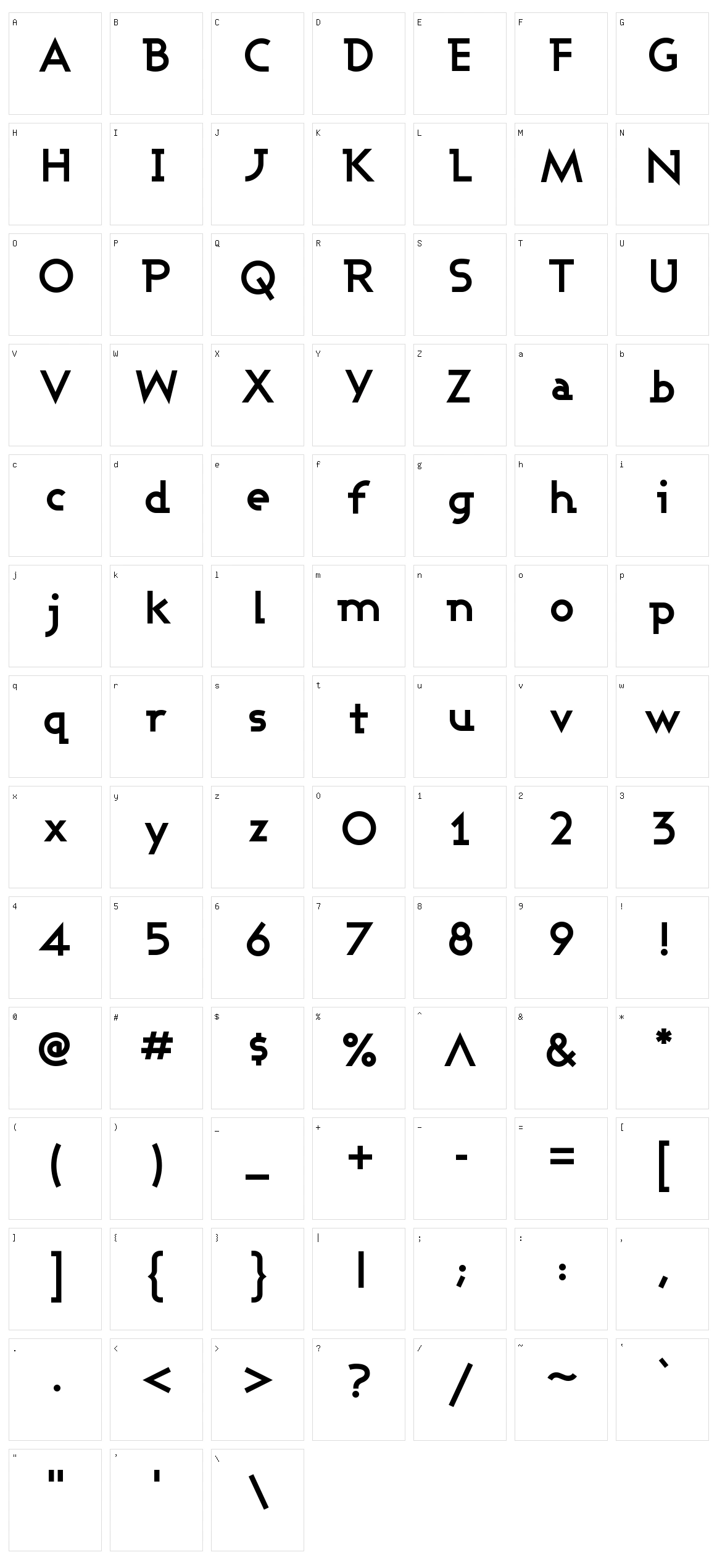 Ashby Character Set