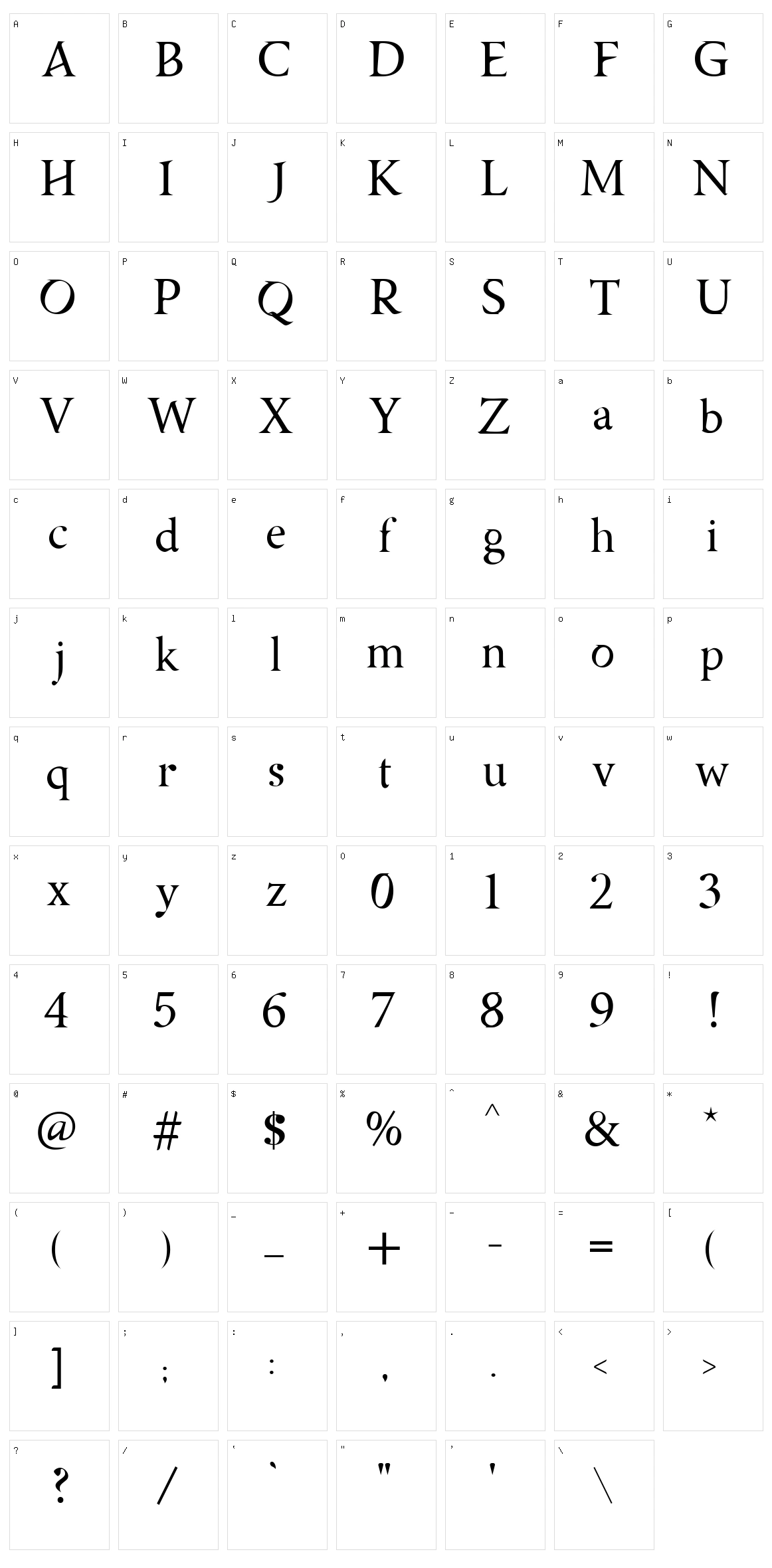 Asmath Character Set