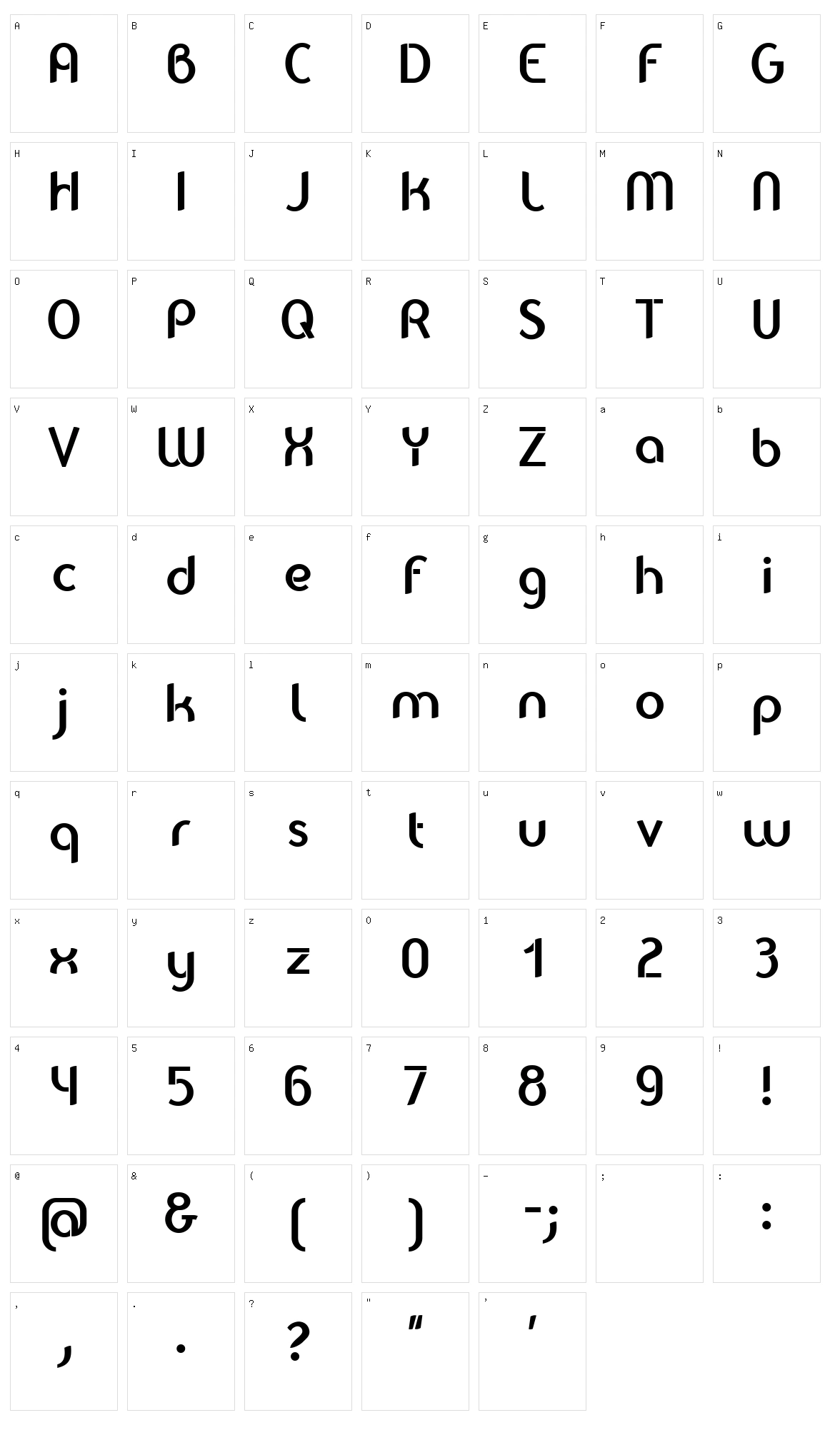 Balkeno Character Set