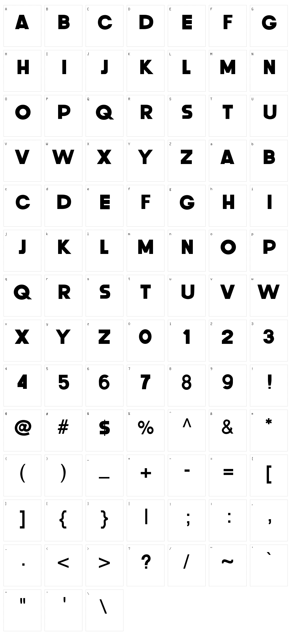 Bastaman Character Set