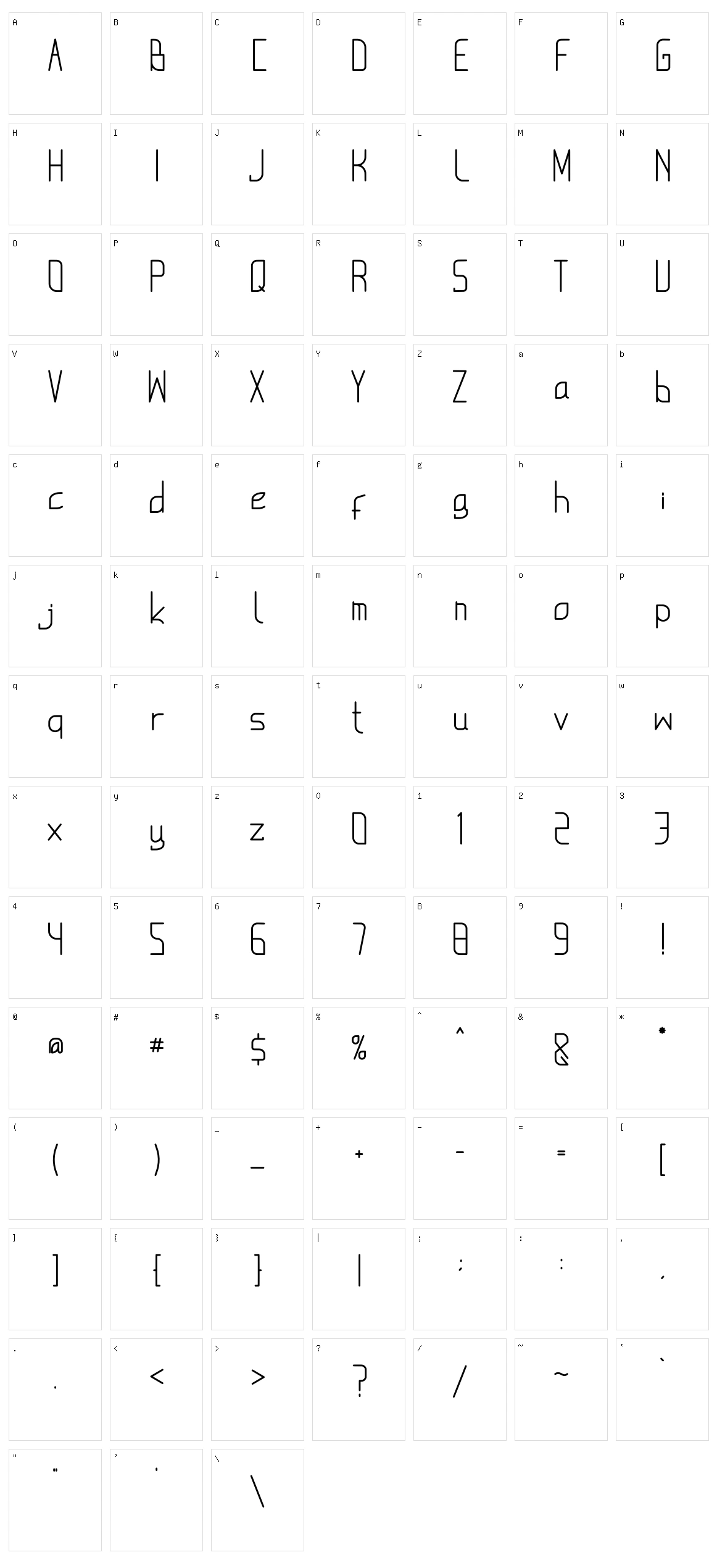 Bearbrond Character Set