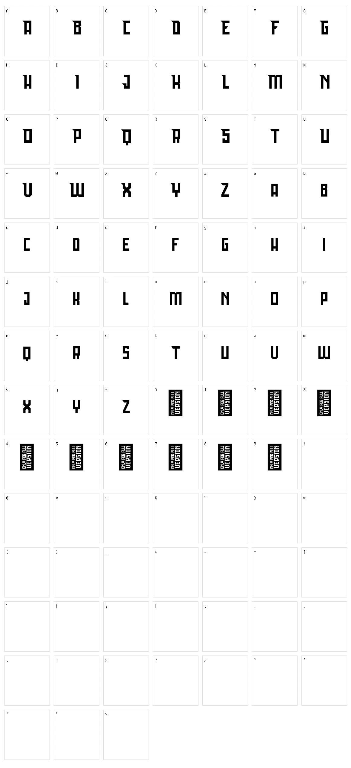 Bedebah Character Set