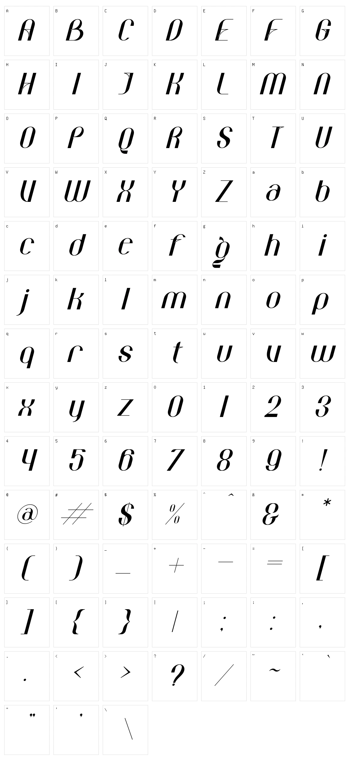 Behila Character Set