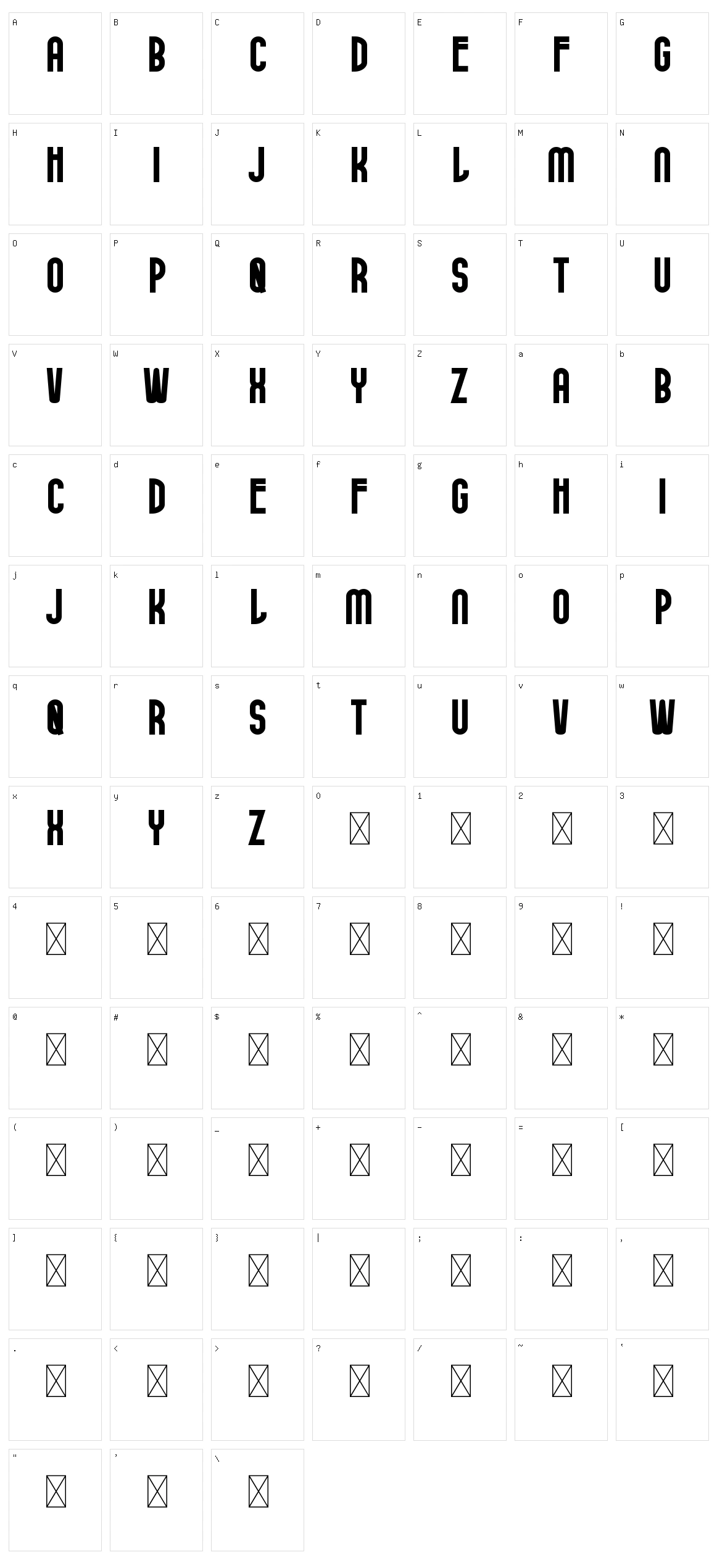 Belithel Character Set