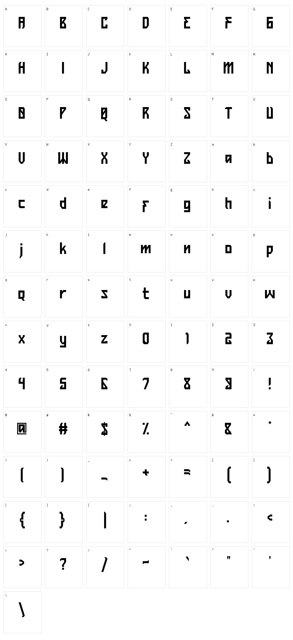 Belltrain Character Set