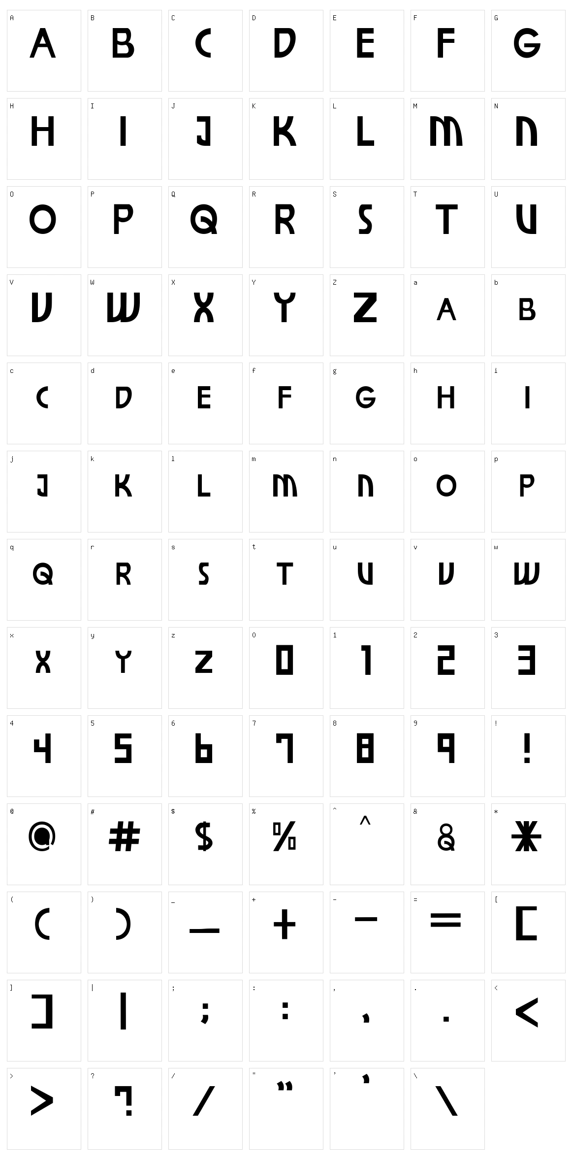 Beqo Character Set