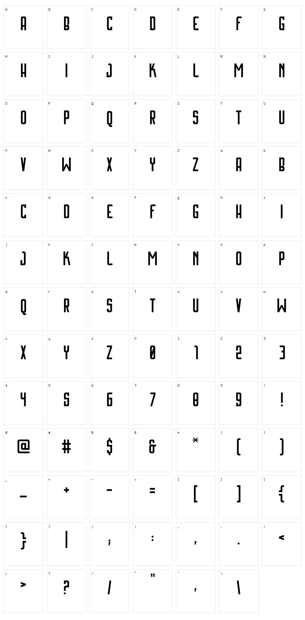 Bigwhale Character Set