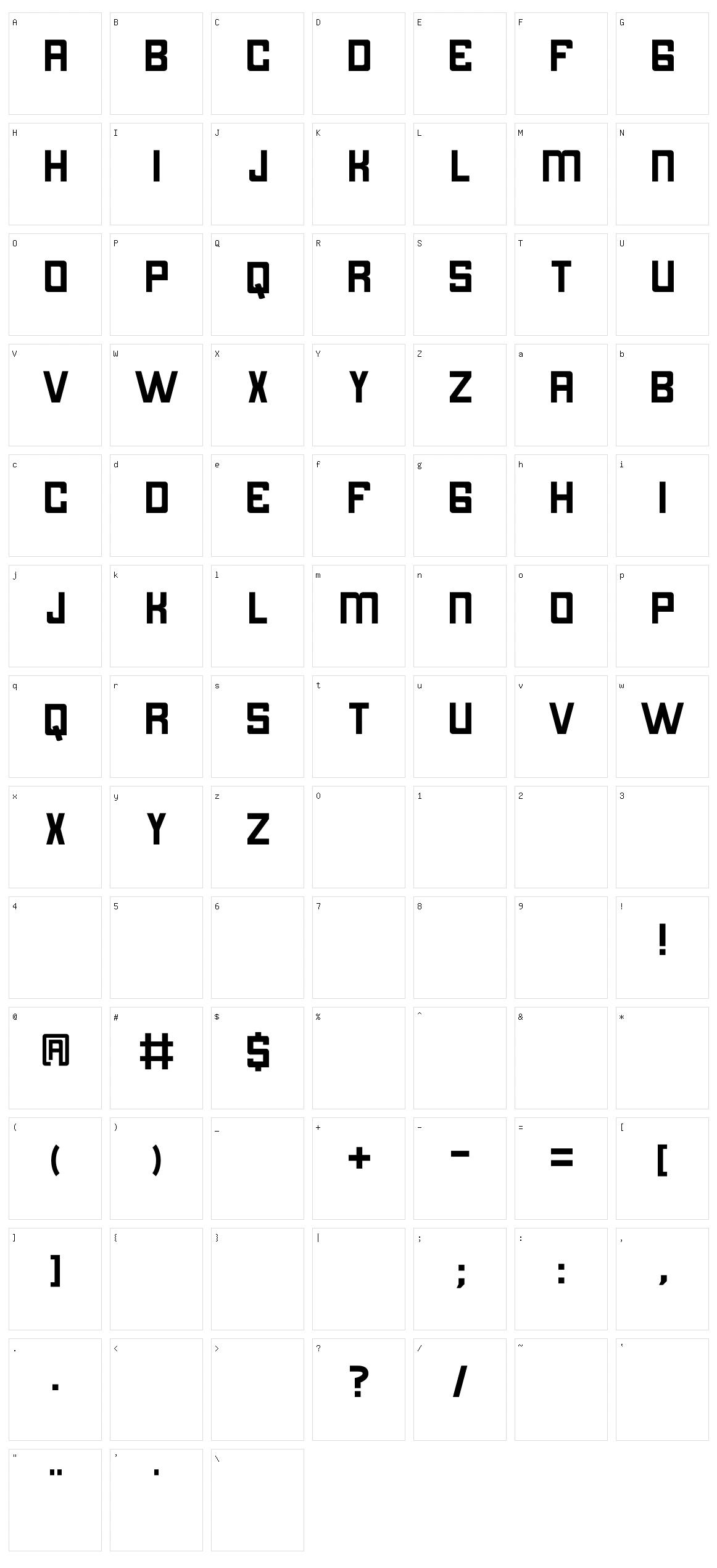 Bintara Character Set