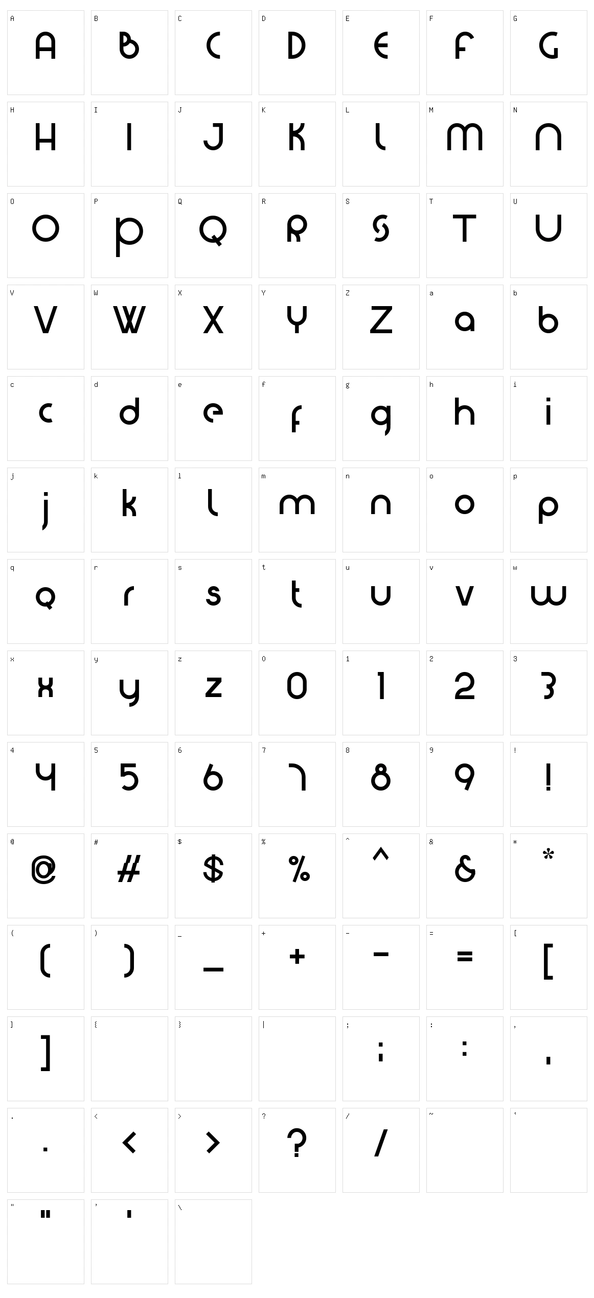 Blanquotey Character Set