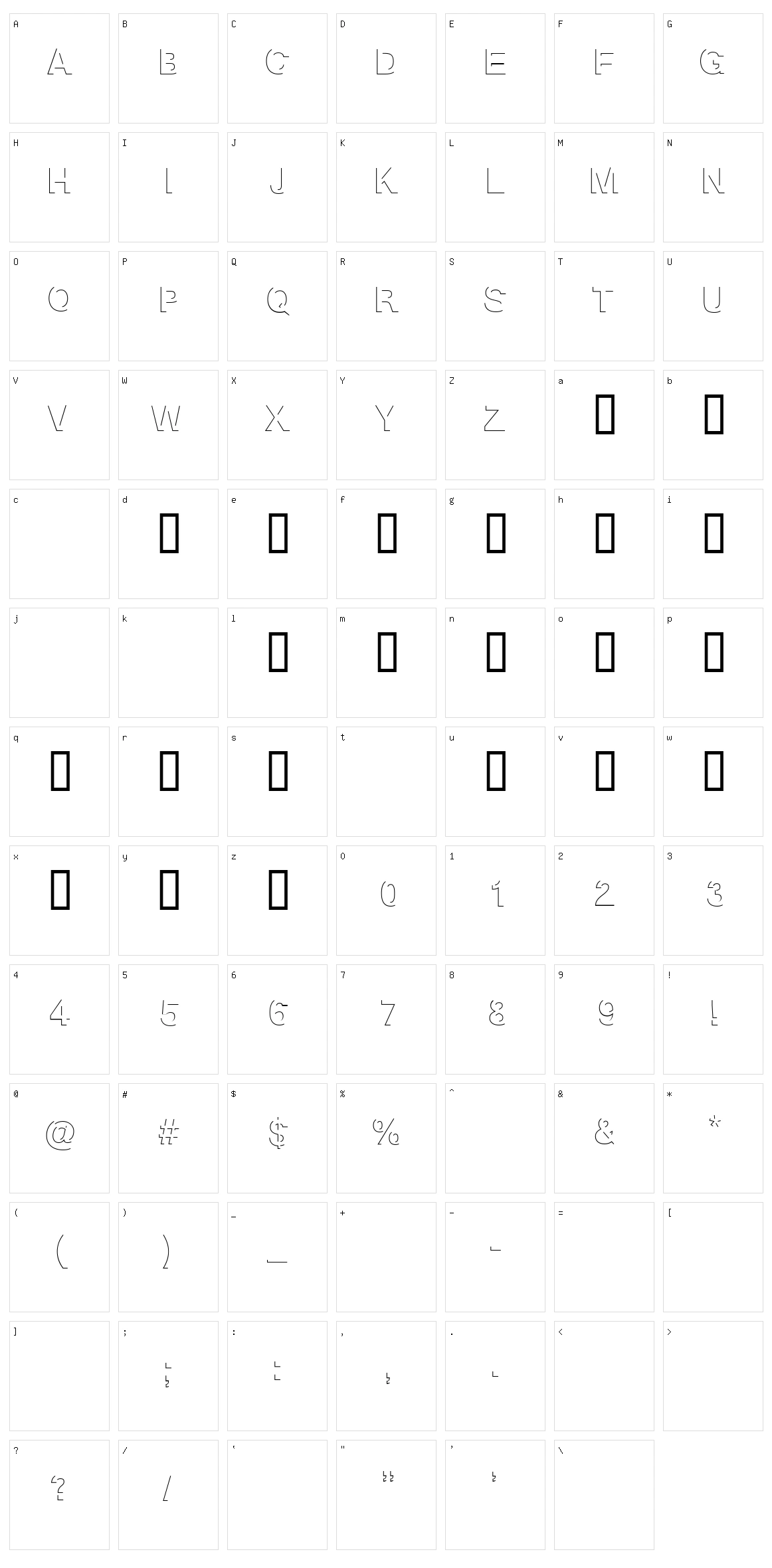 Block Shadow Character Set