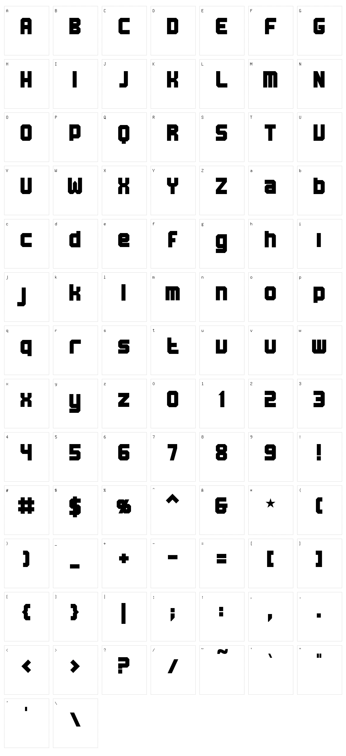 BN Machine Character Set