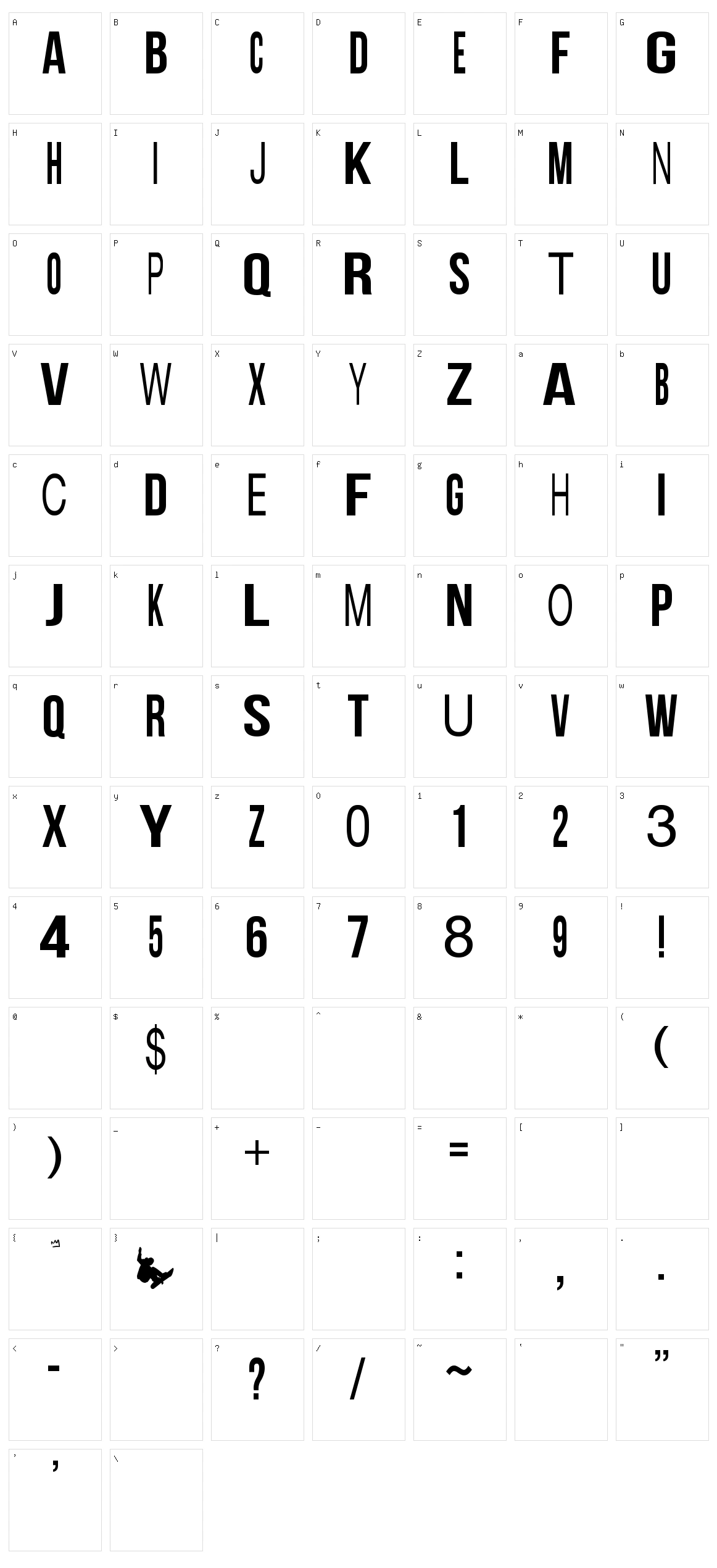 Board Contest Character Set