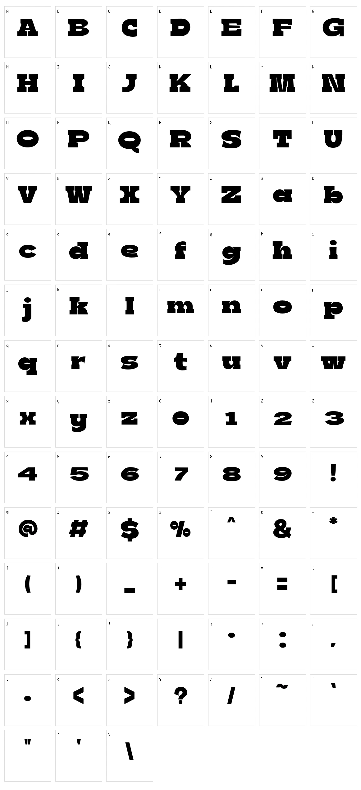 Boldie Slab Character Set