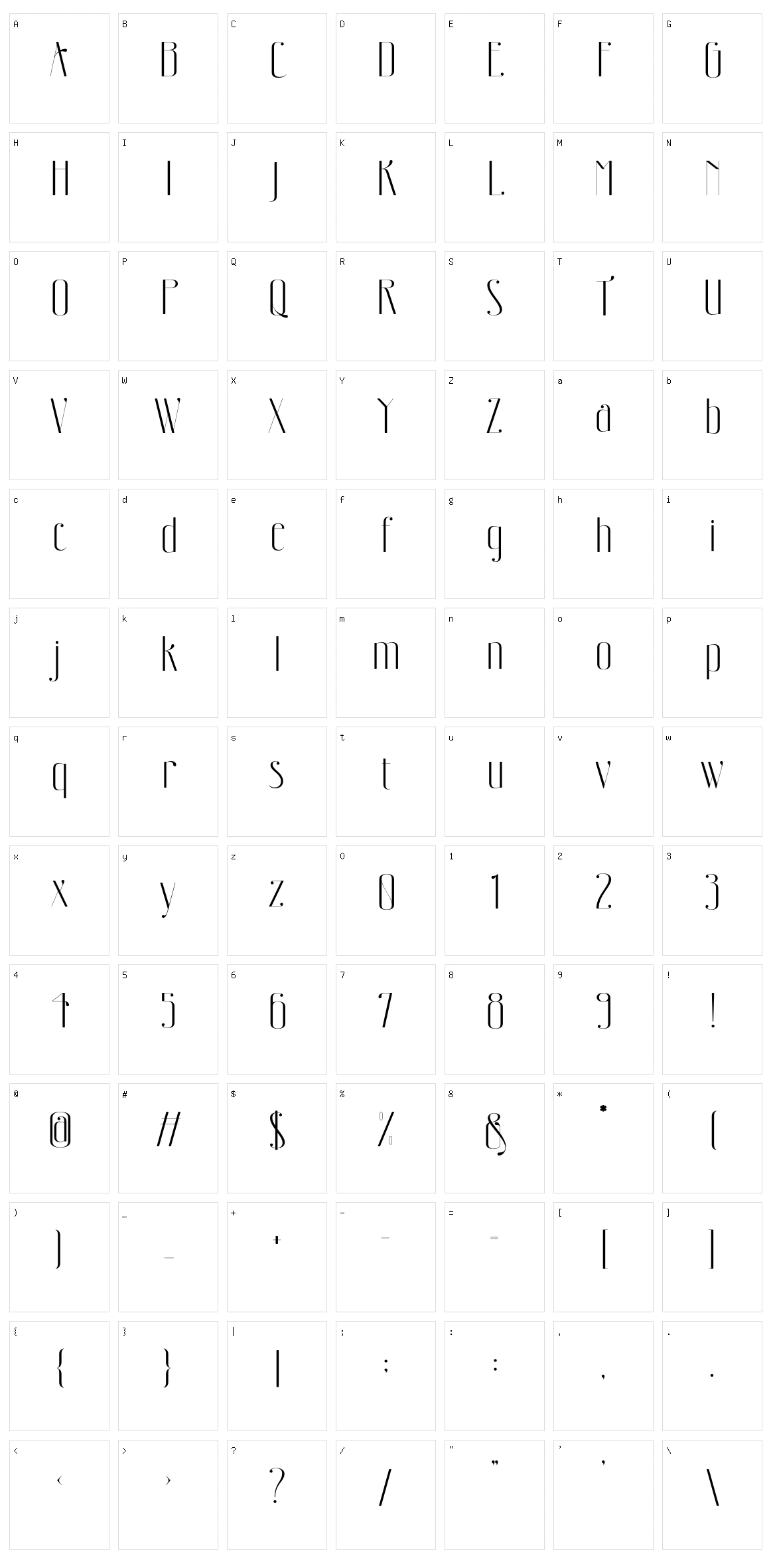 Bottune Character Set