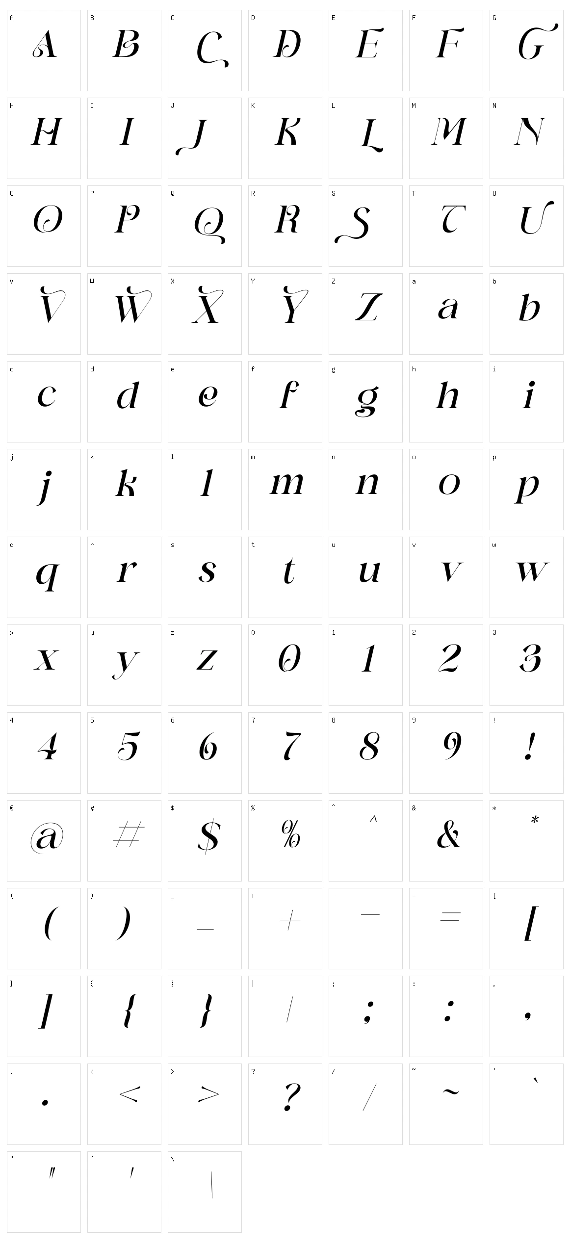 Branding Aliskaje Character Set