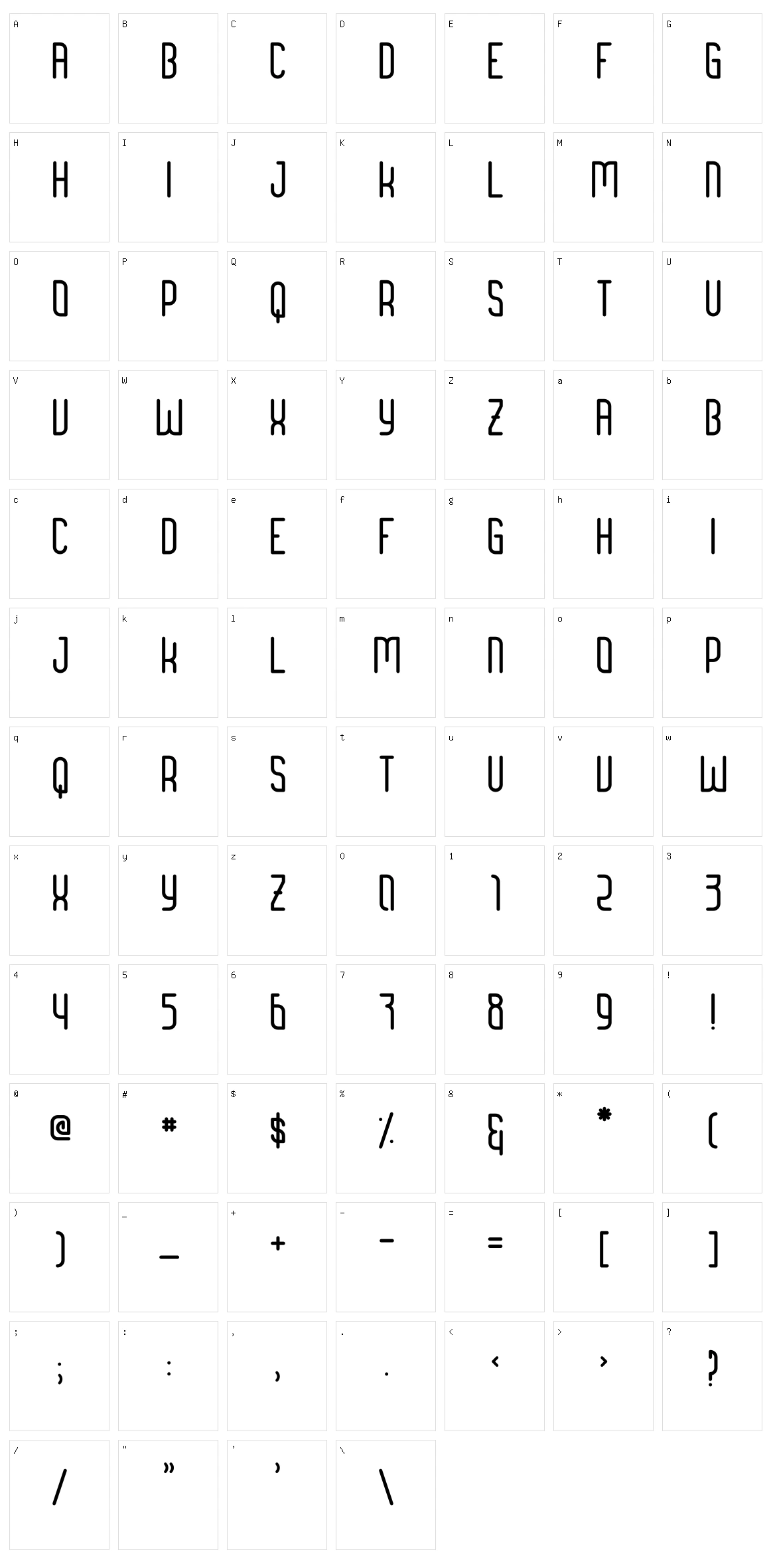 Brengkel Character Set