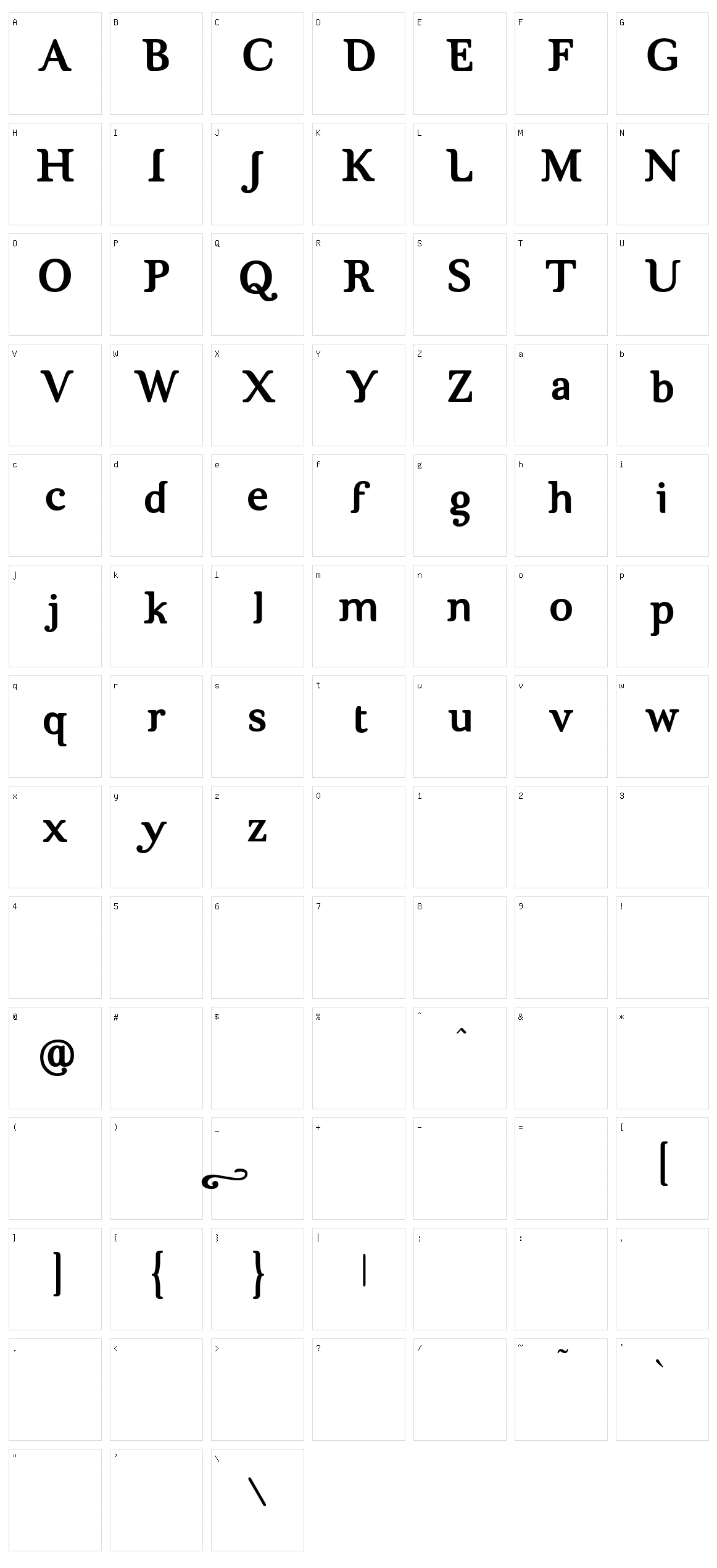 Brig Maven Character Set