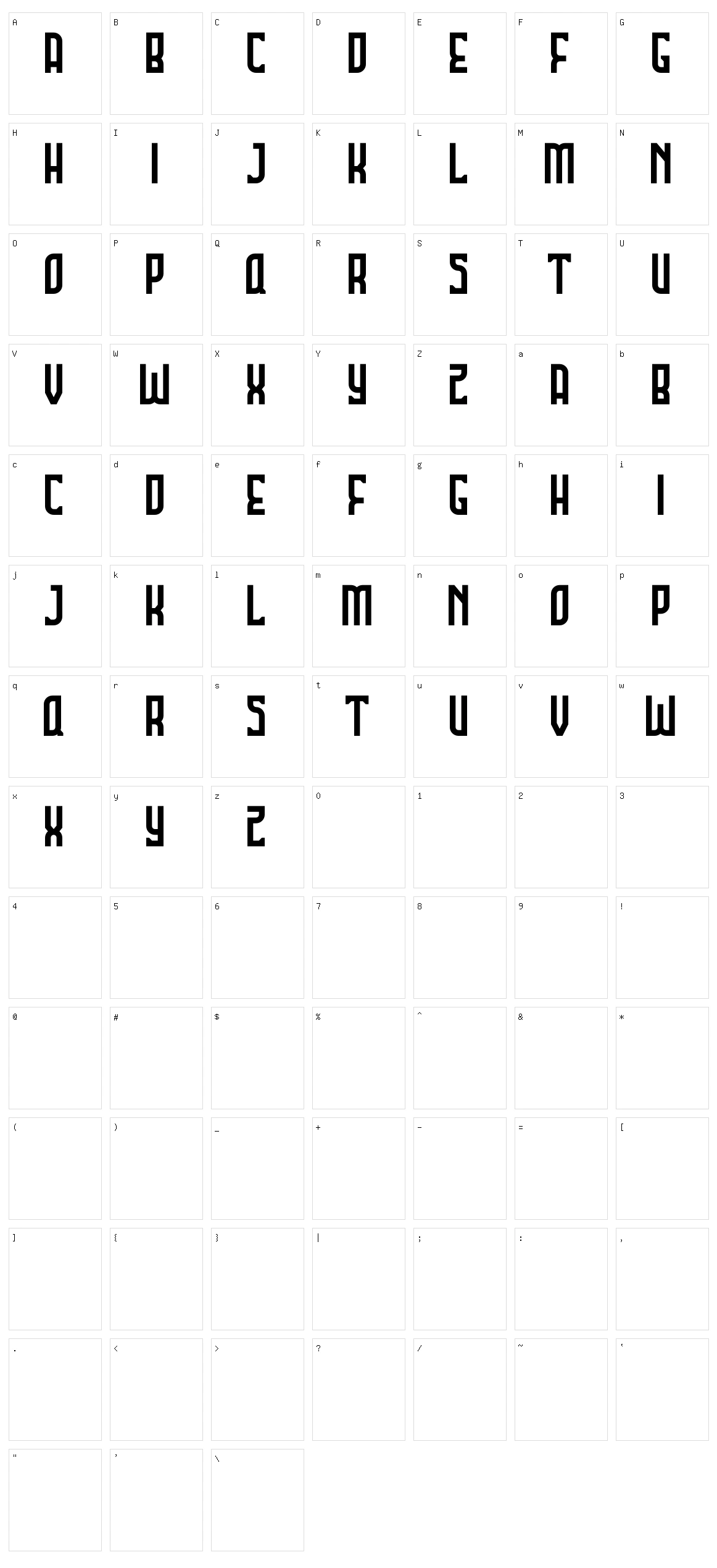 Broedy Character Set