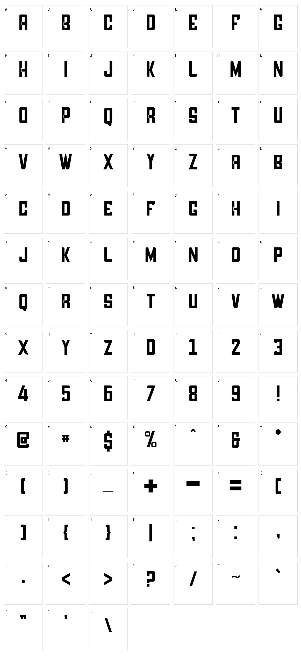 Bronshona Character Set