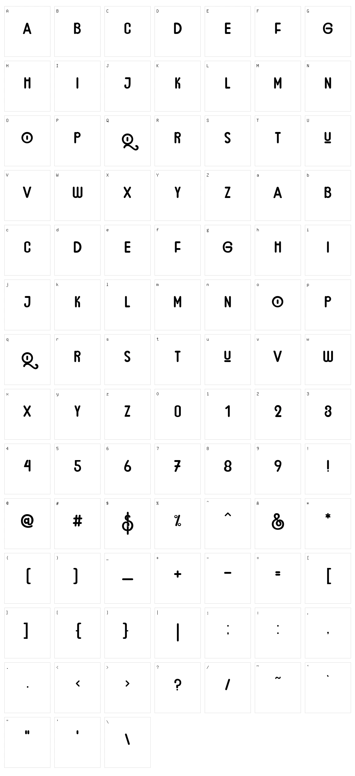 Brustoni Character Set
